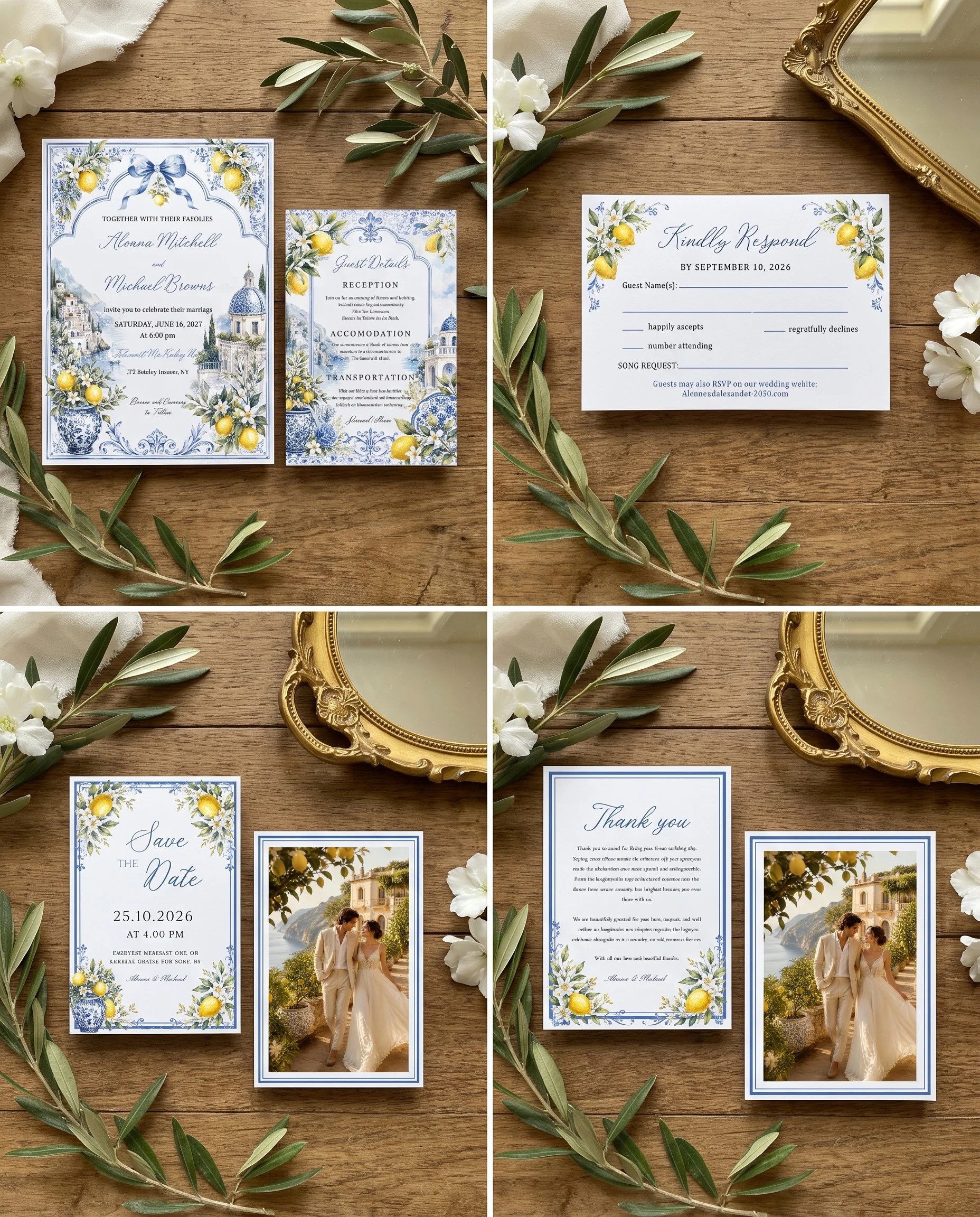 Amalfi Grove — Invitation Set