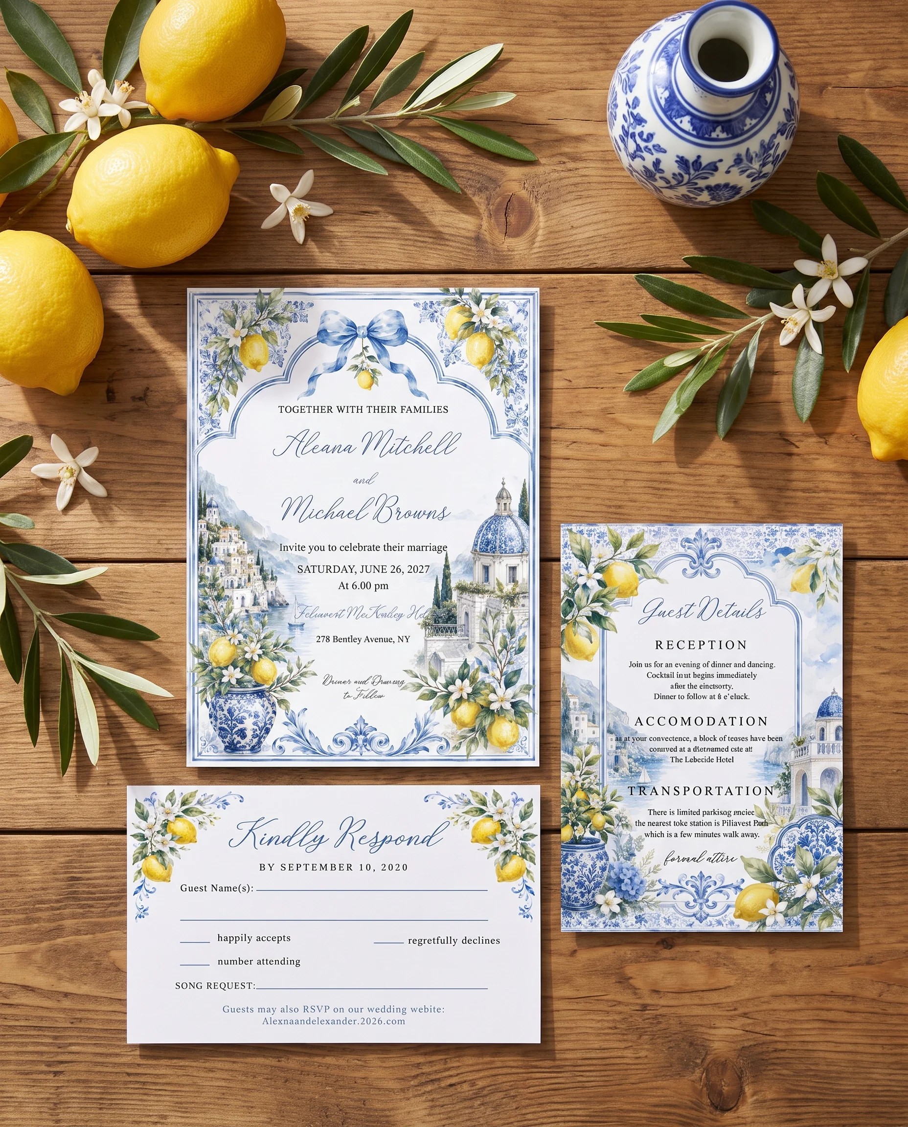 Amalfi Grove — Invitation Suite