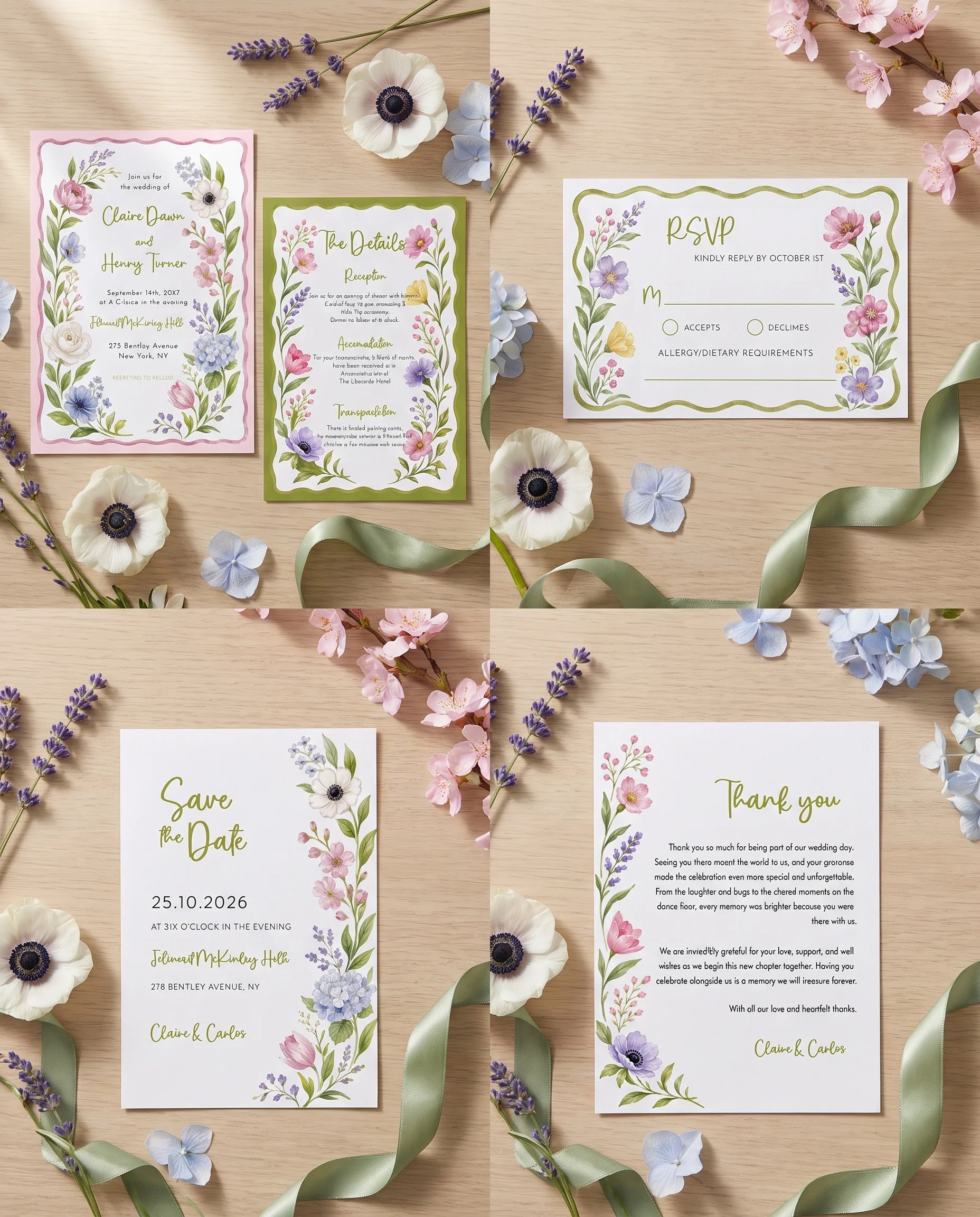 Anemone Toast — Invitation Set