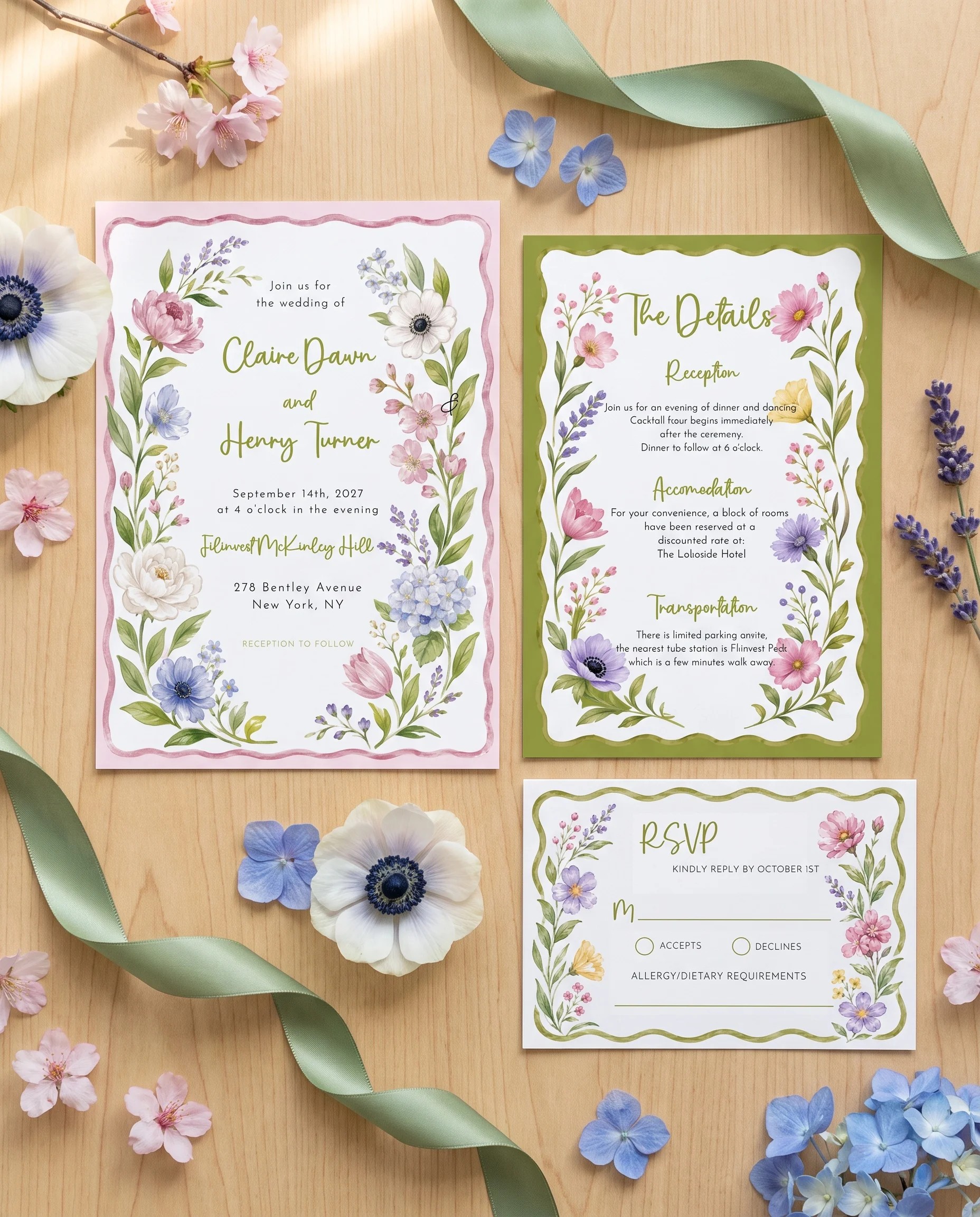 Anemone Toast — Invitation Suite