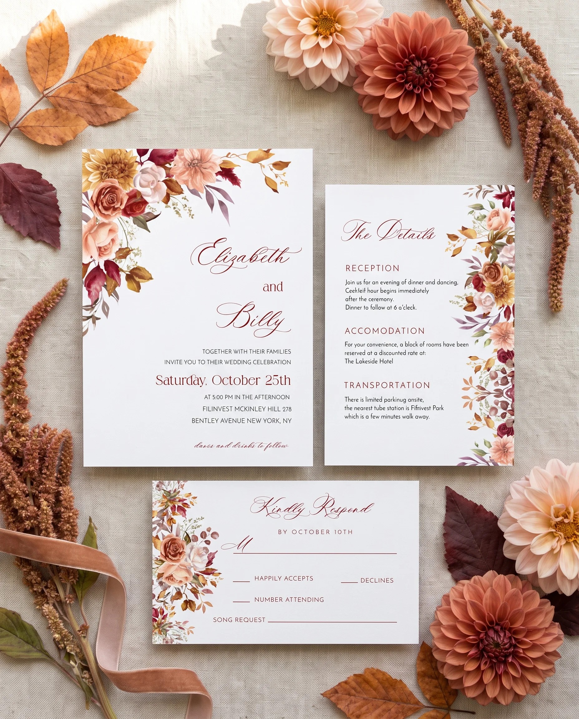 Autumn Blush — Invitation Suite