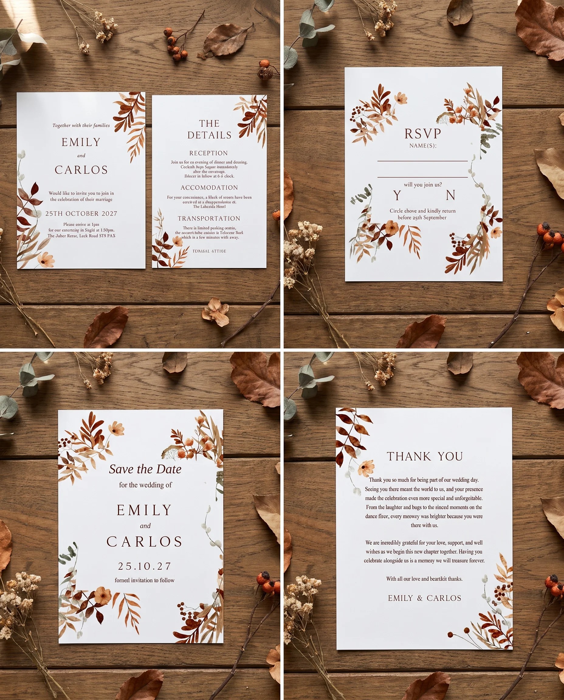 Autumn Bower — Invitation Set