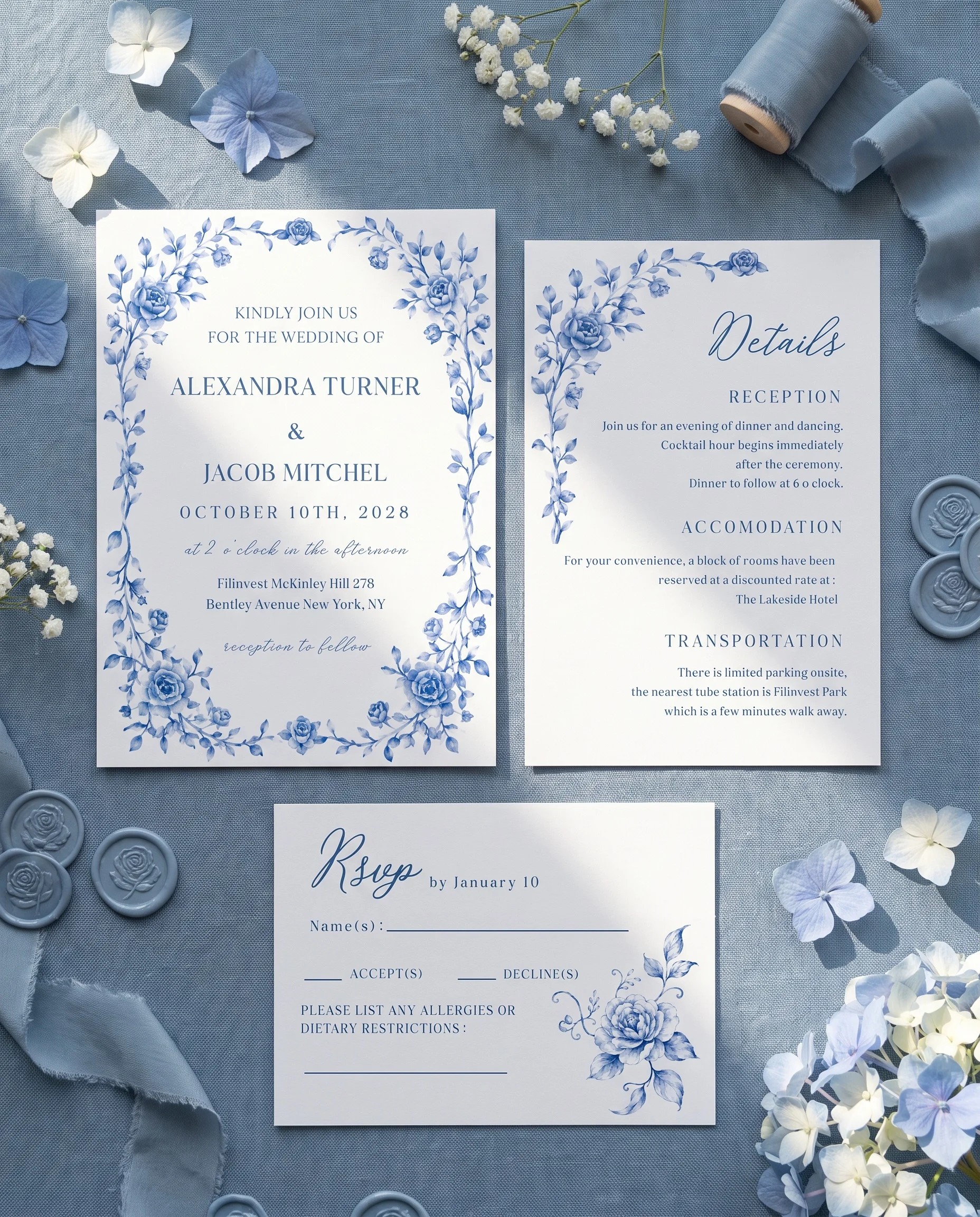 Blue Heron — Invitation Suite