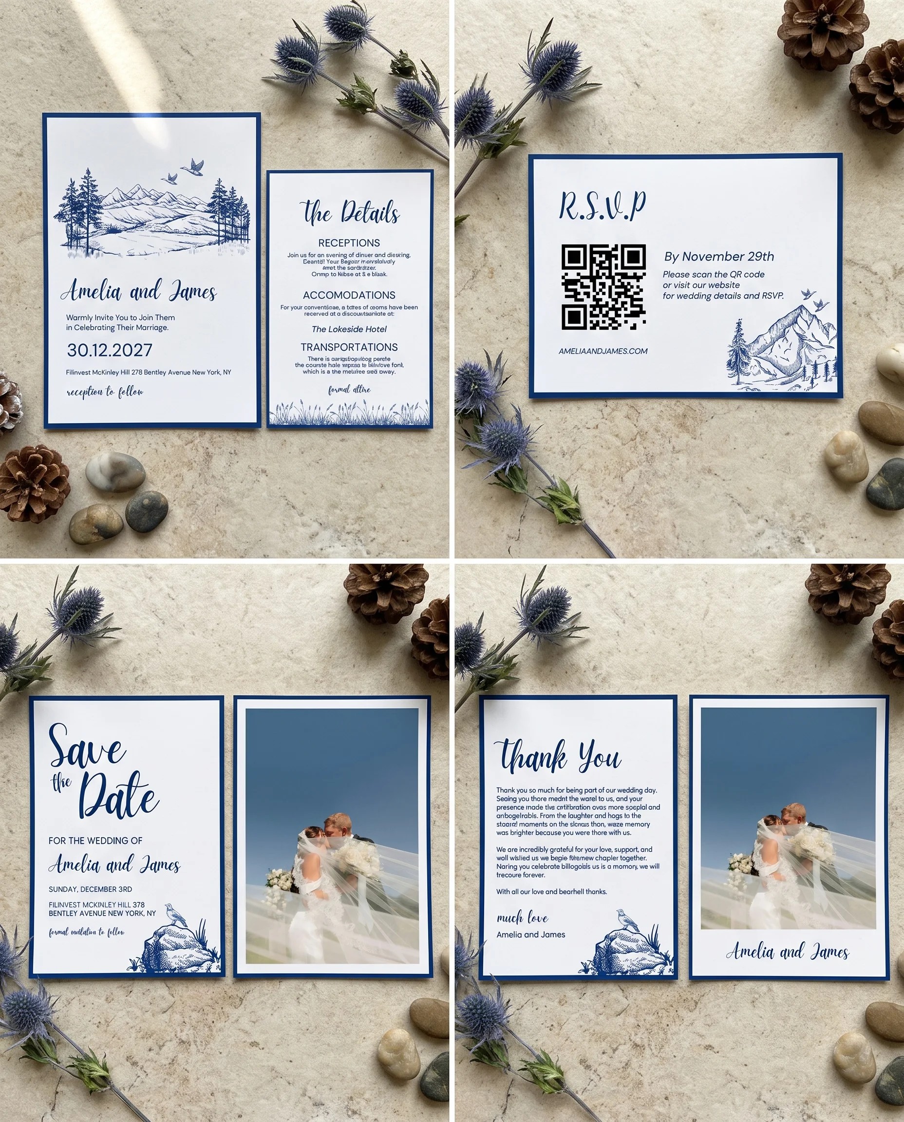 Blue Range — Invitation Set