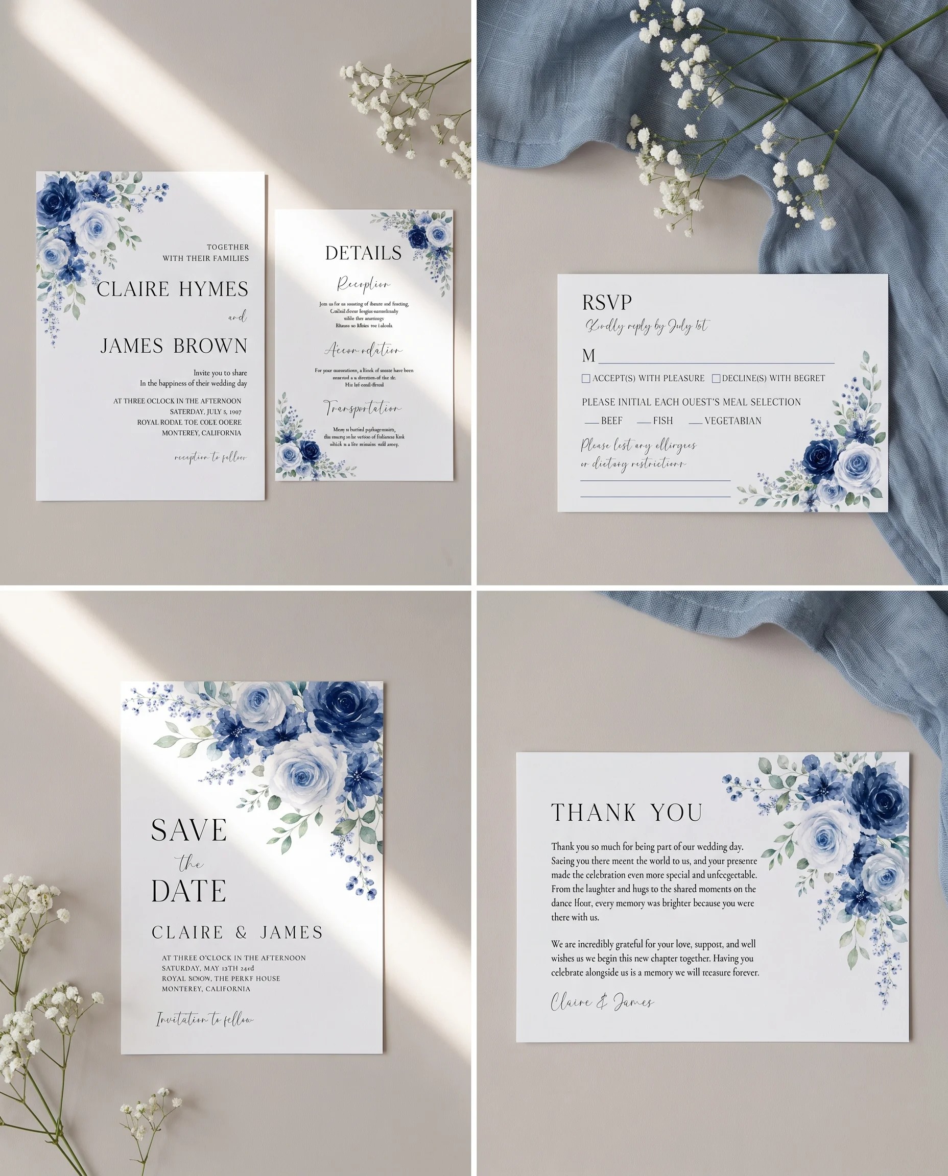 Bluebloom — Invitation Set