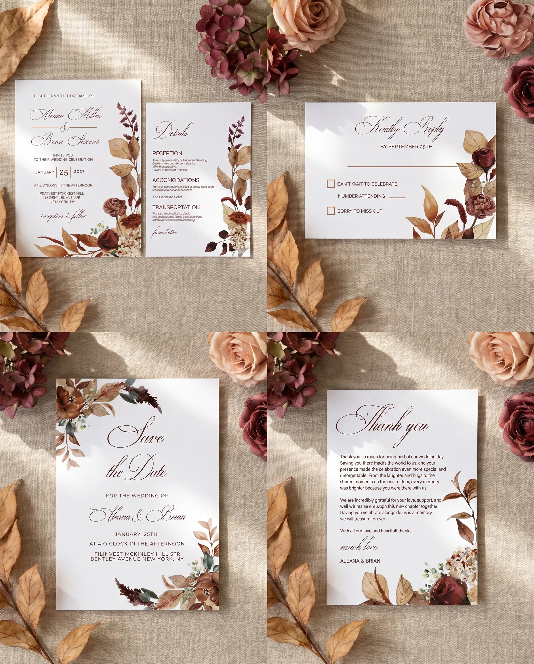 Bramble Row — Invitation Set