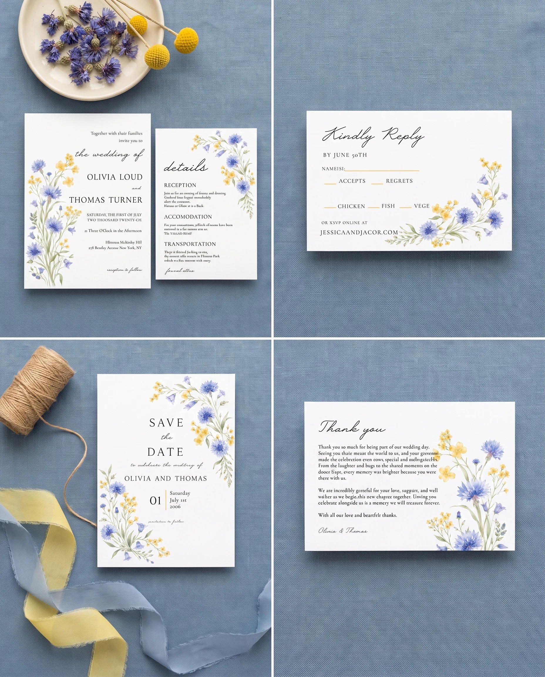Cornflower — Invitation Set