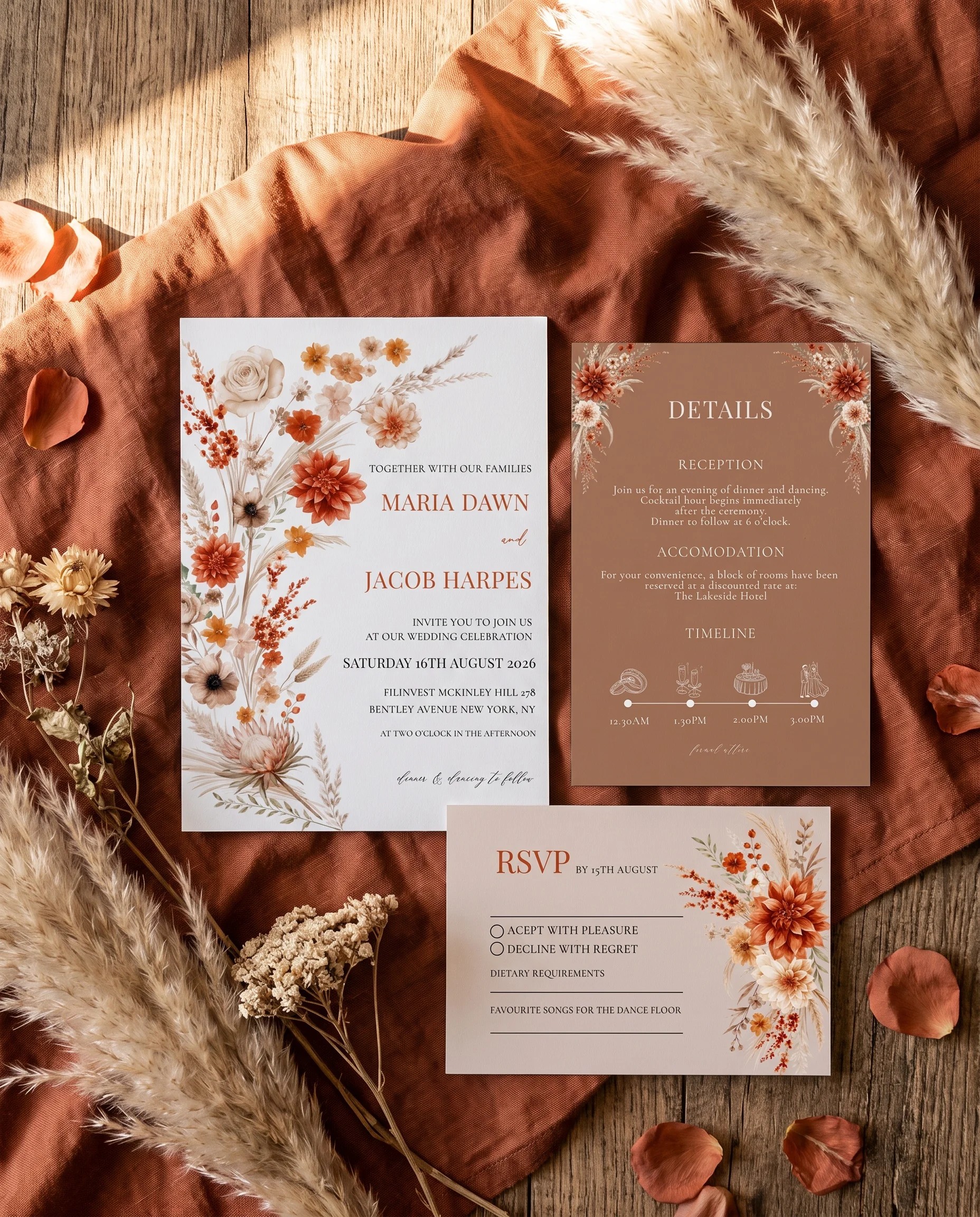 Dahlia Ember — Invitation Suite