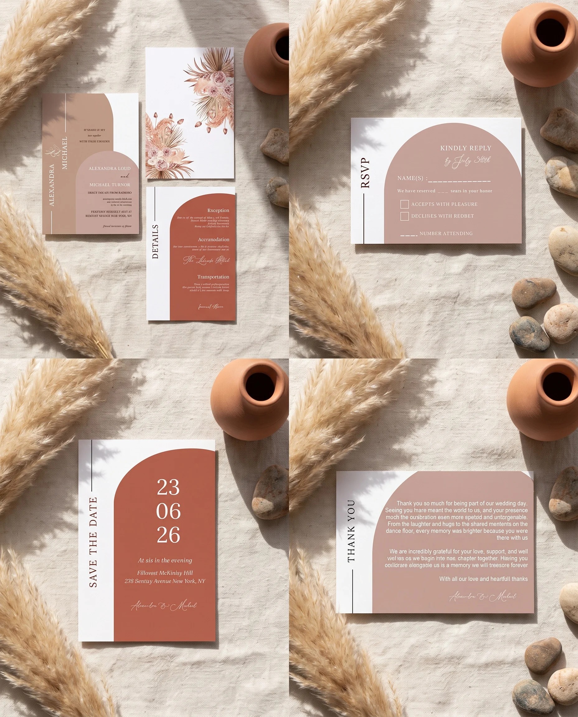 Desert Bloom — Invitation Set