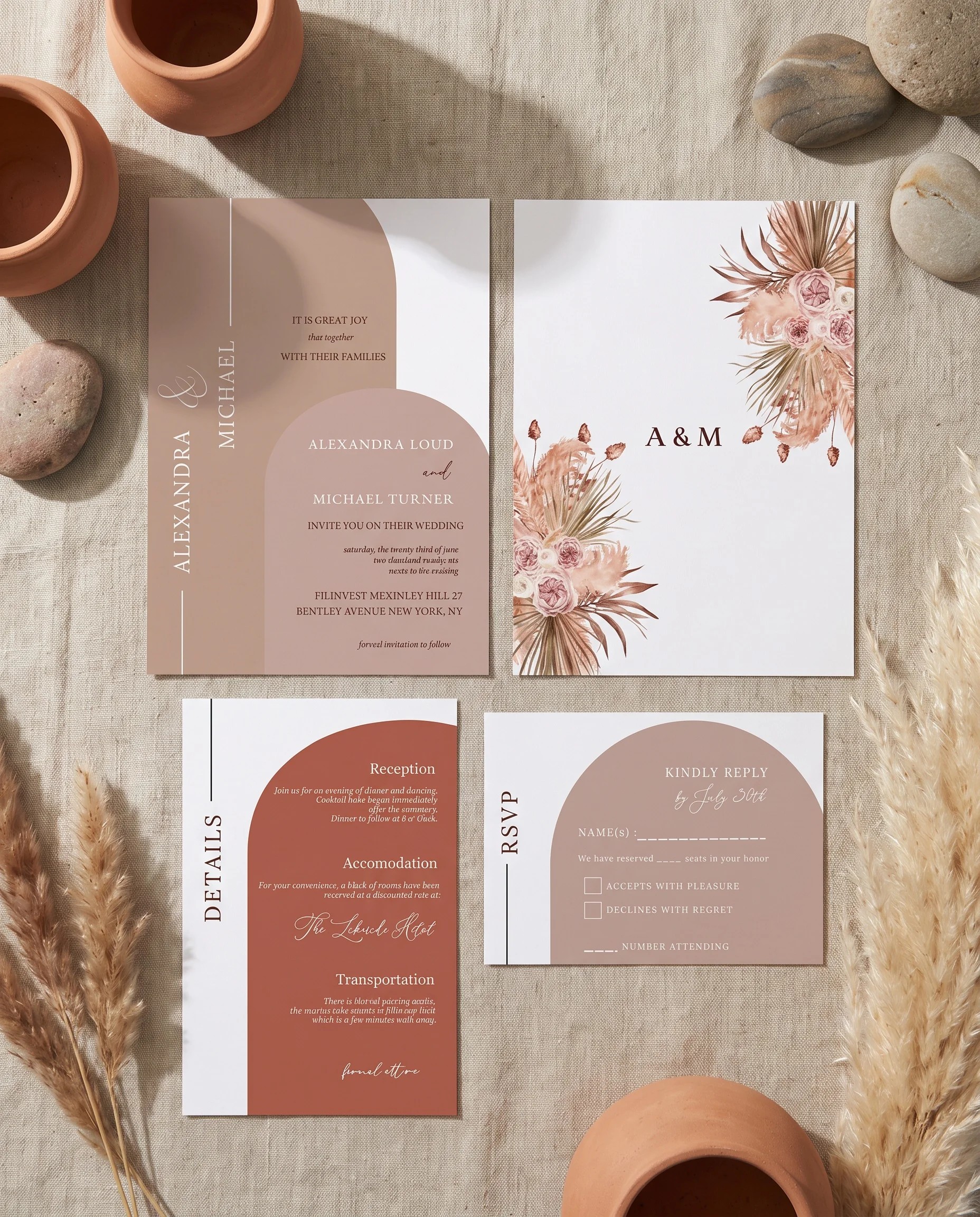 Desert Bloom — Invitation Suite