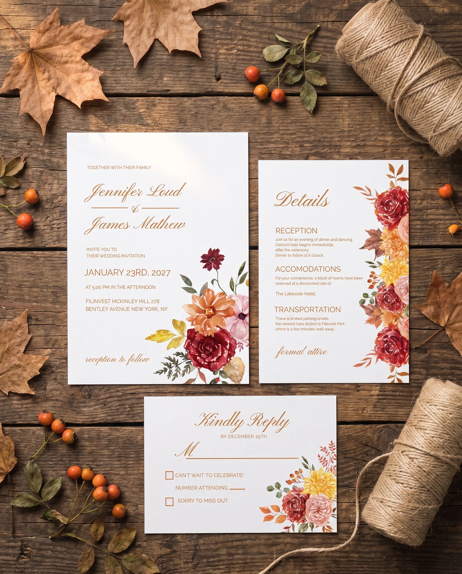 Ember Bloom — Invitation Suite