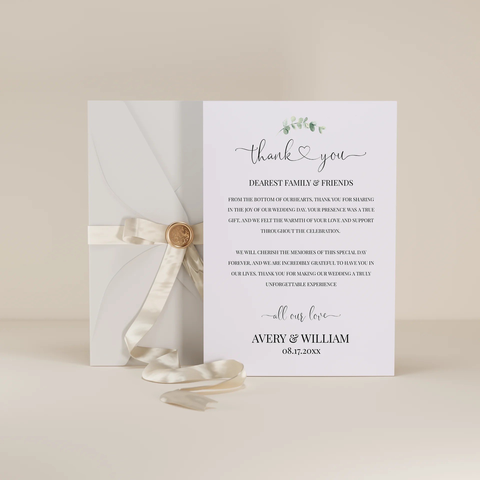 Eucalyptus Gold — Thank You Card