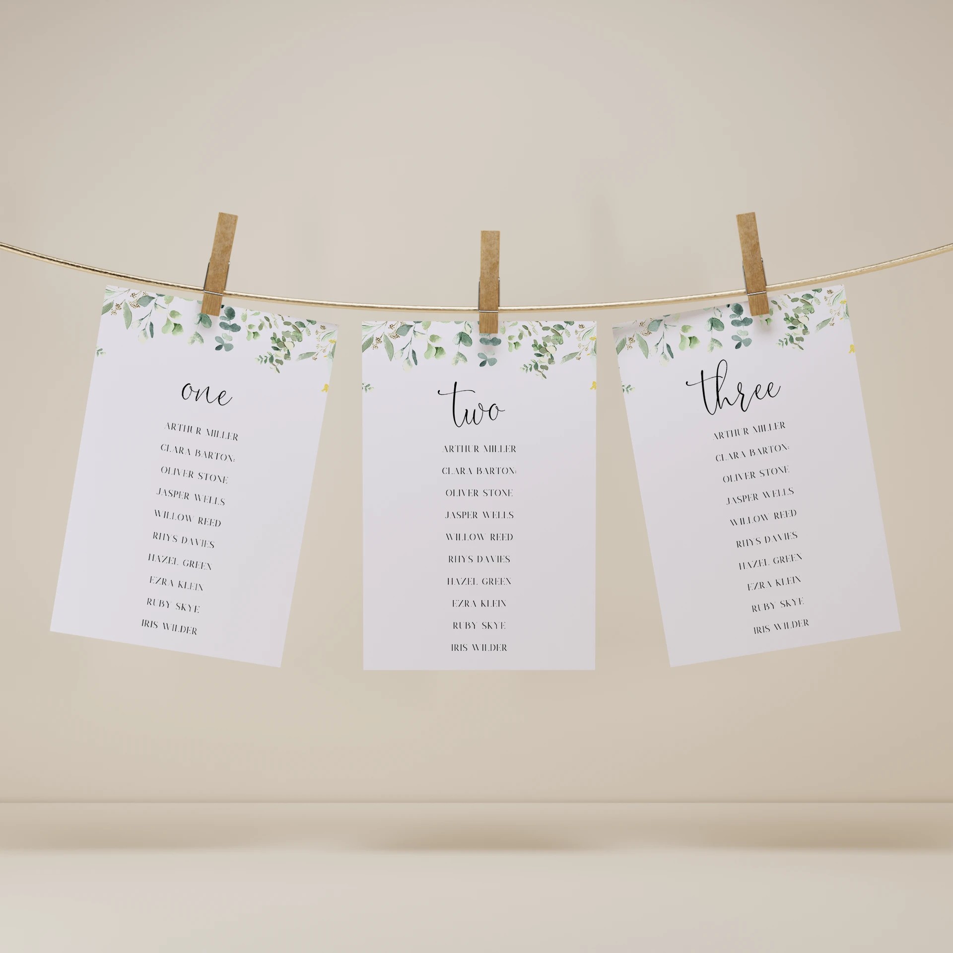 Eucalyptus Gold — Seating Chart