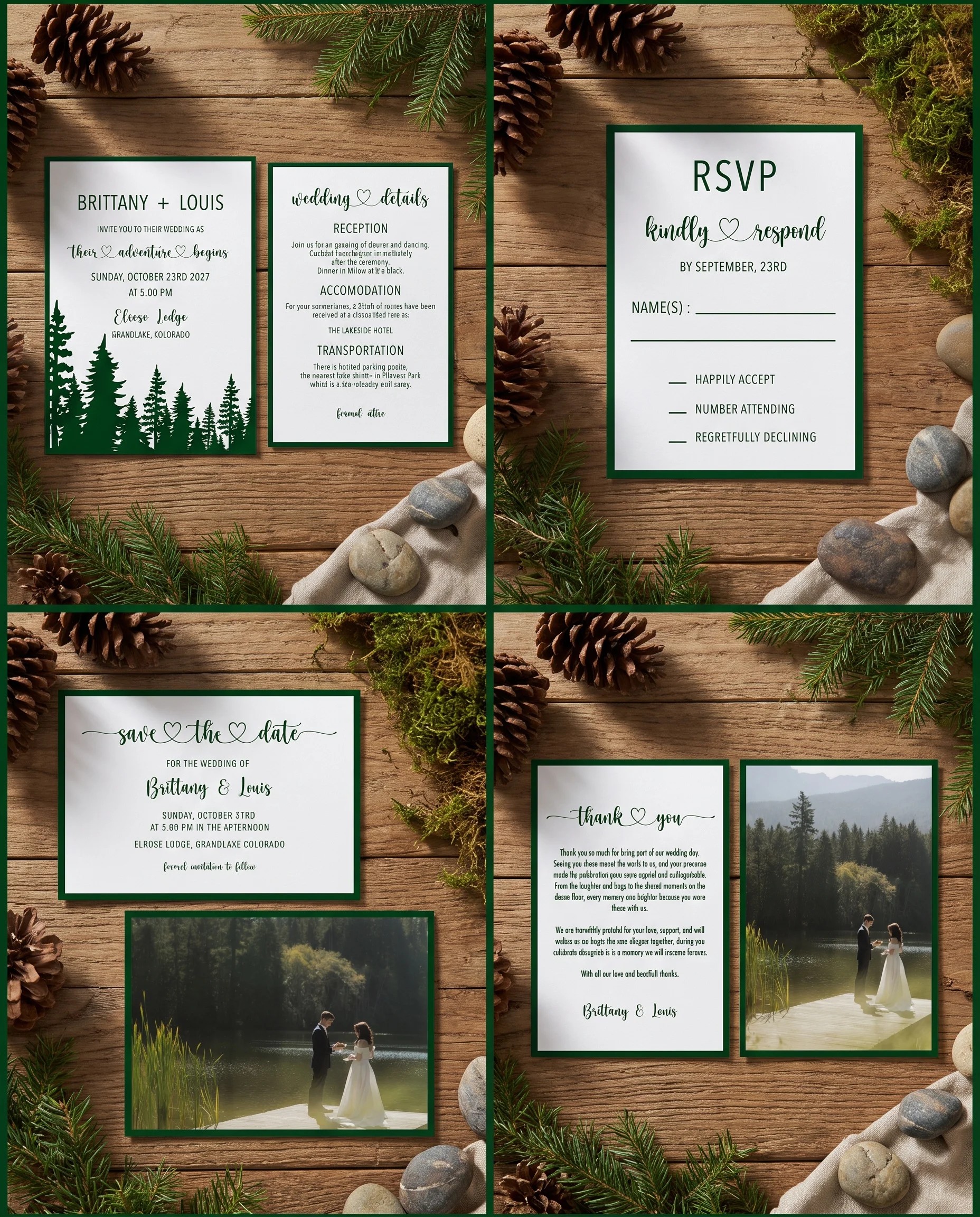 Evergreen Star — Invitation Set