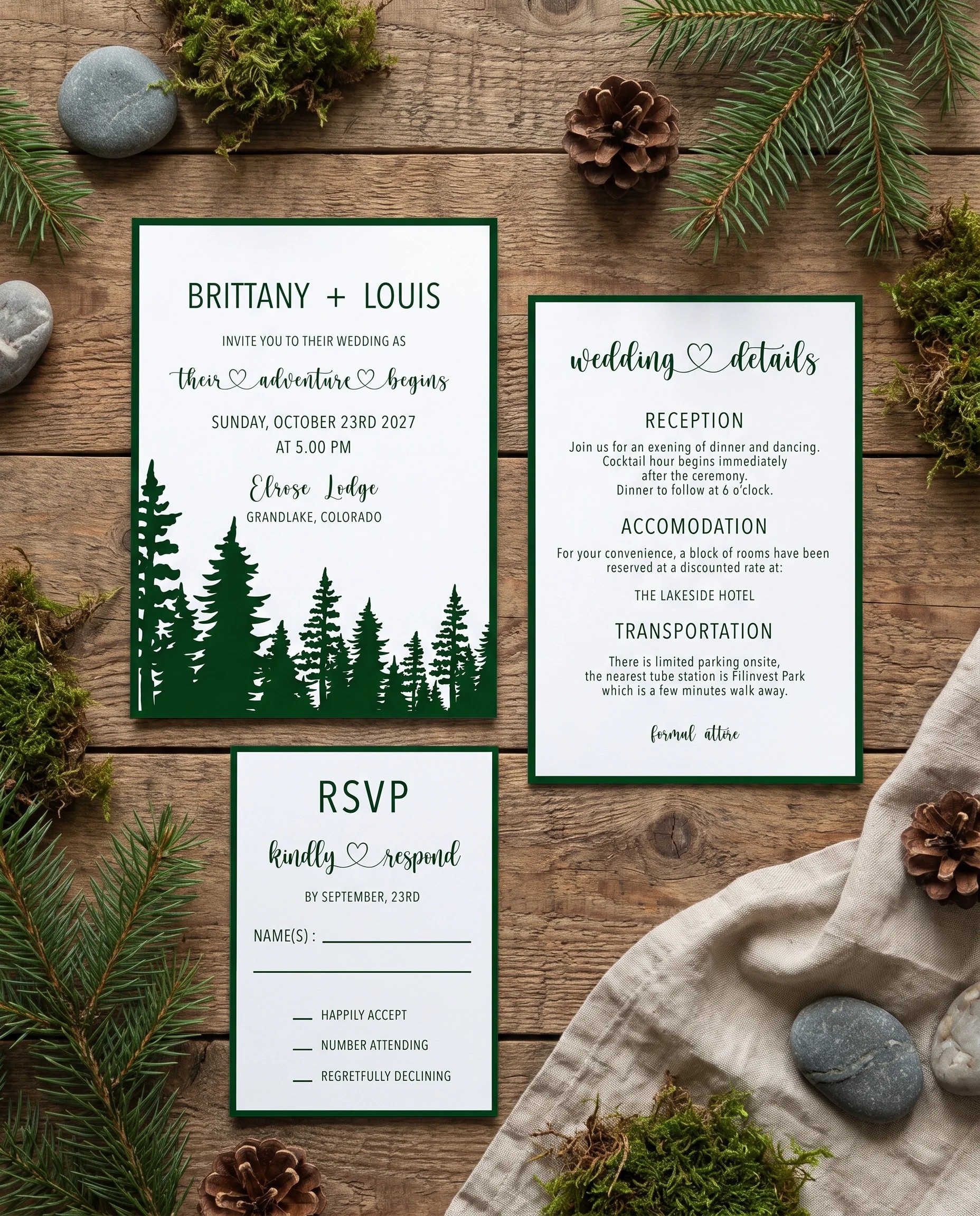 Evergreen Star — Invitation Suite