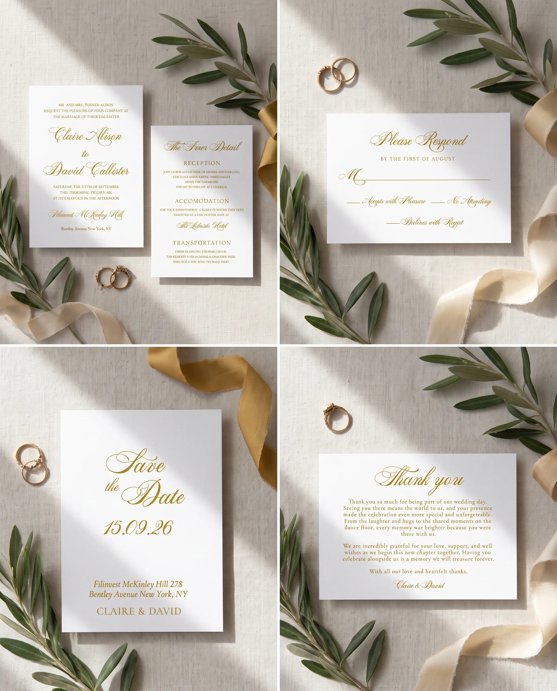 Gilded Arrow — Invitation Set