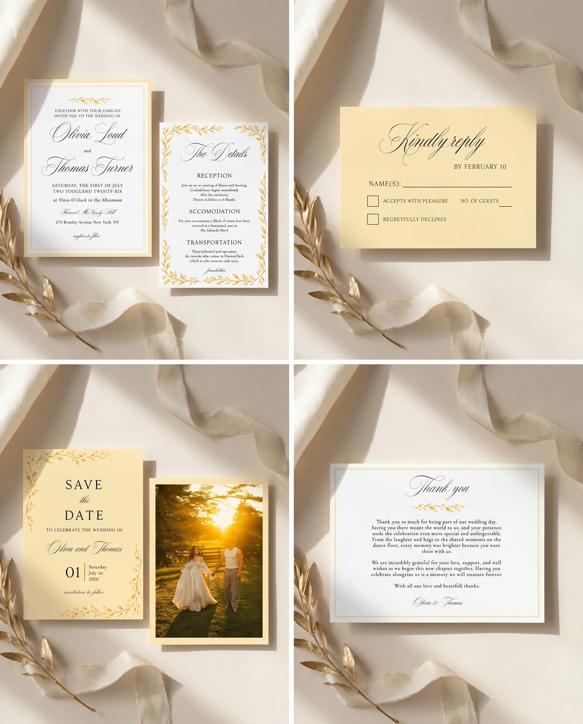 Gilded Bough — Invitation Set