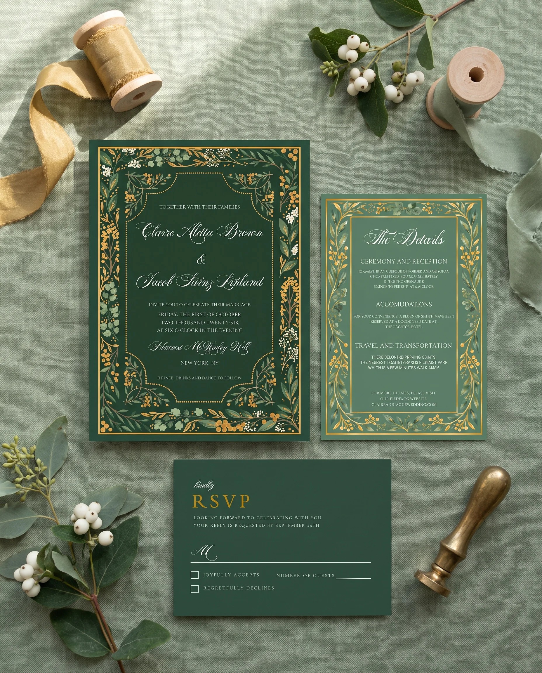 Gilded Foliage — Invitation Suite