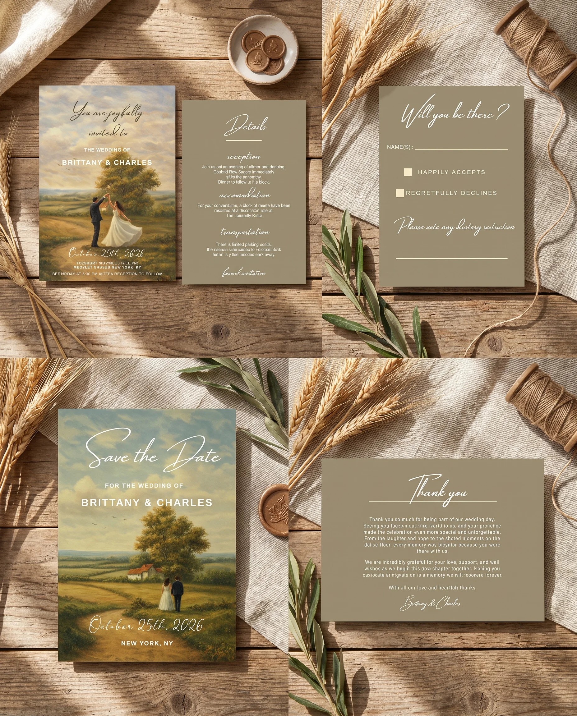 Golden Vale — Invitation Set