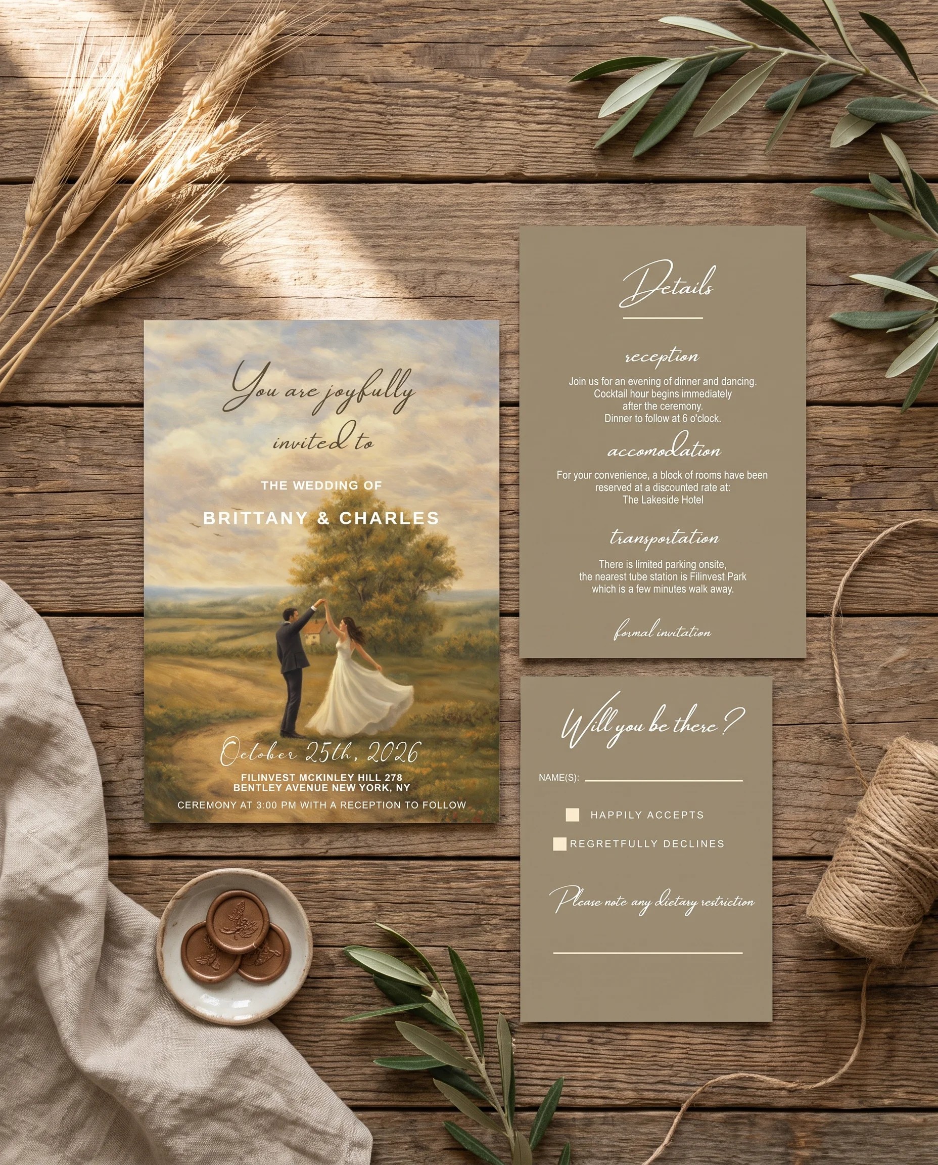 Golden Vale — Invitation Suite