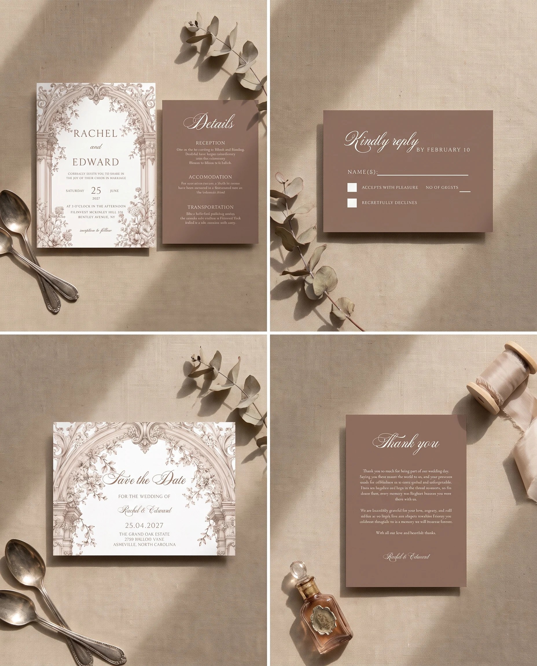 Hinge Script — Invitation Set