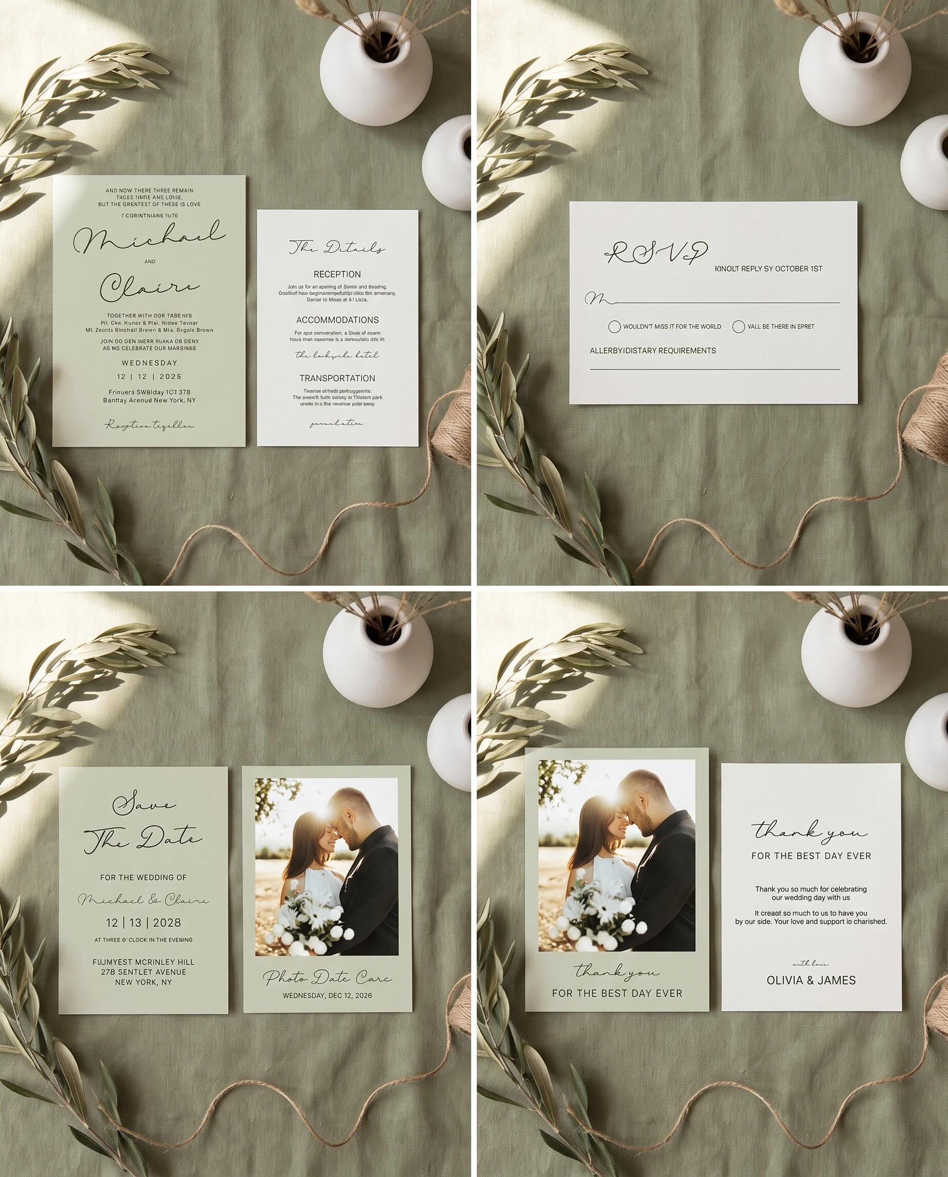 Manor Etching — Invitation Set