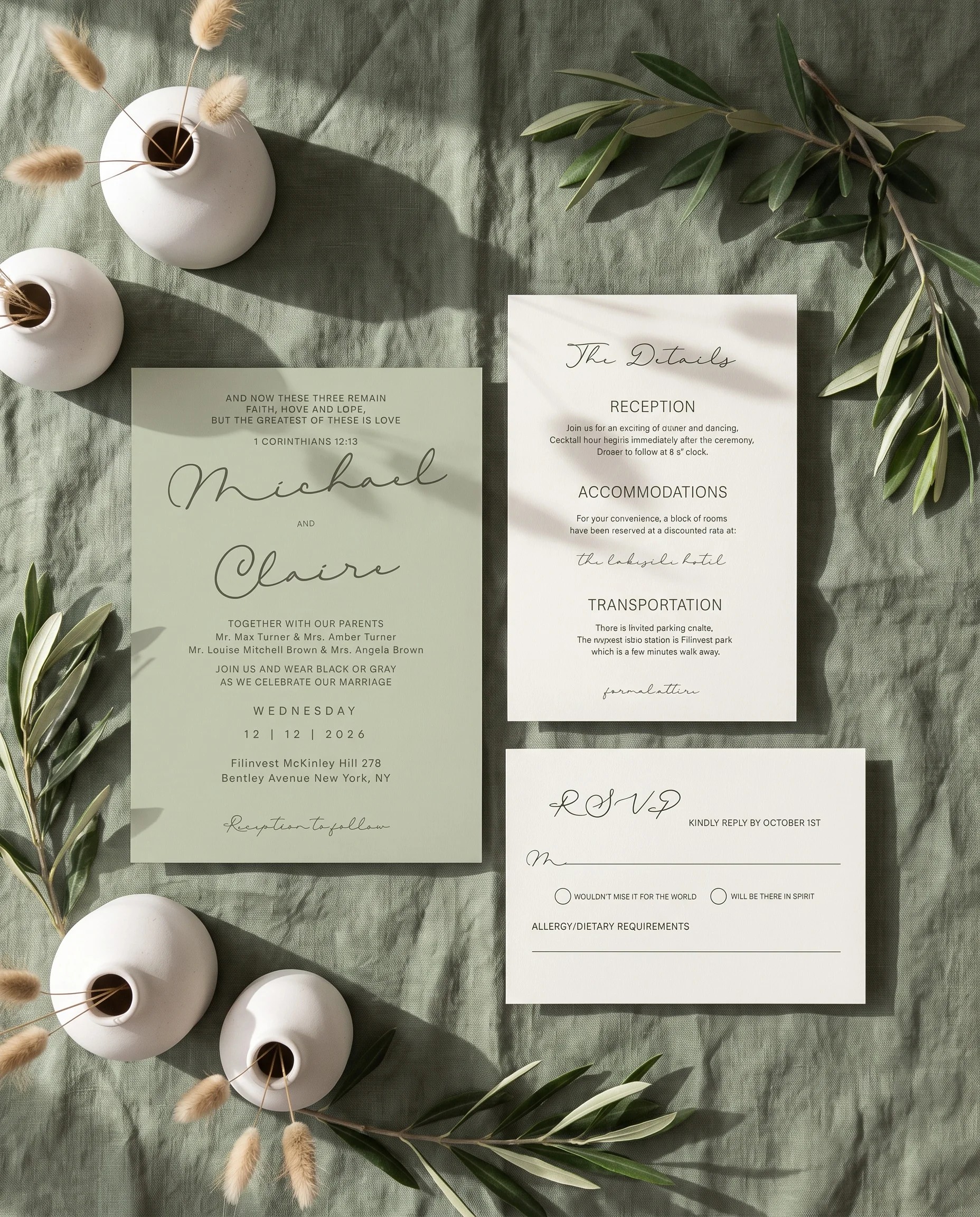 Manor Etching — Invitation Suite