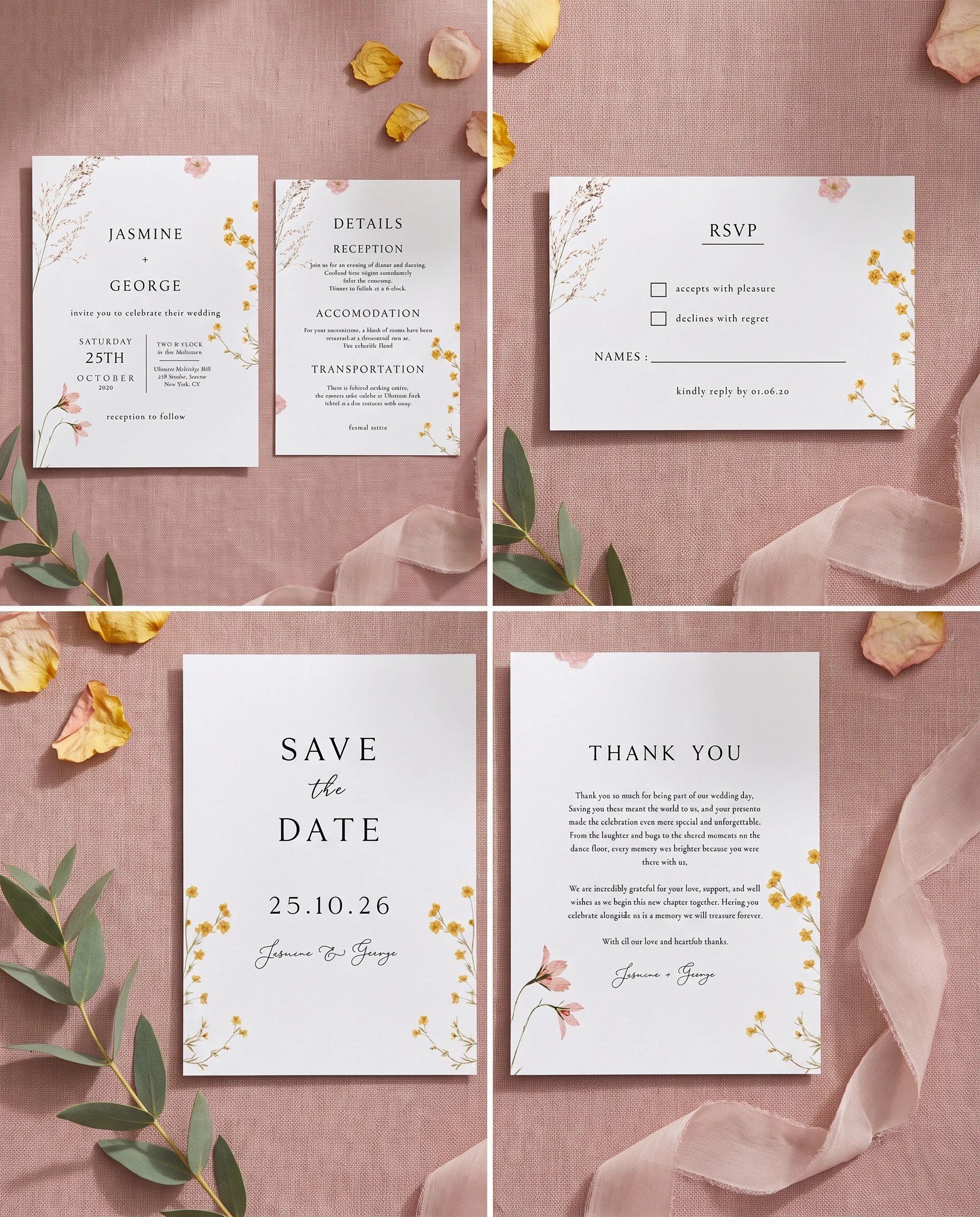 Marigold Petal — Invitation Set