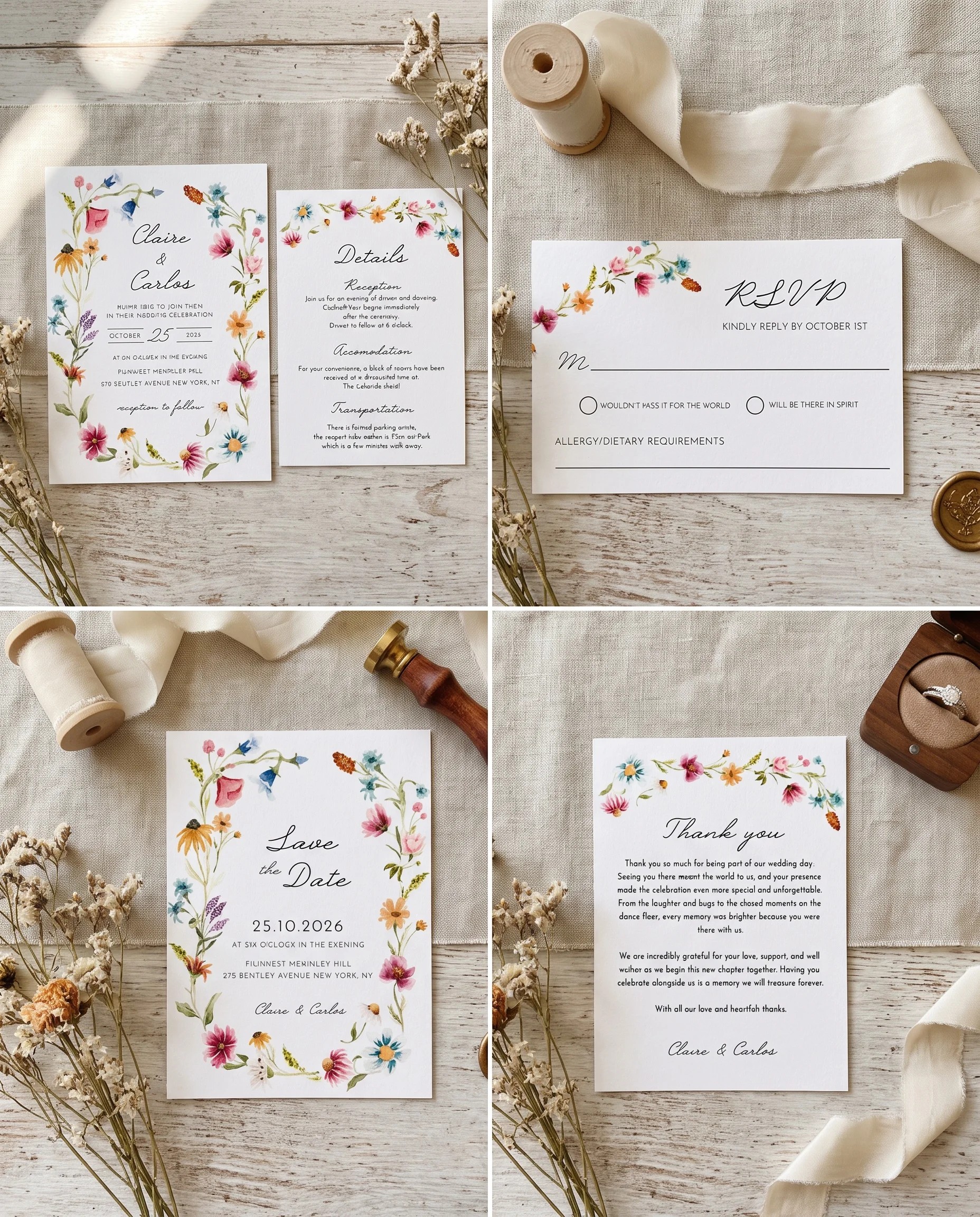 Meadow Ring — Invitation Set