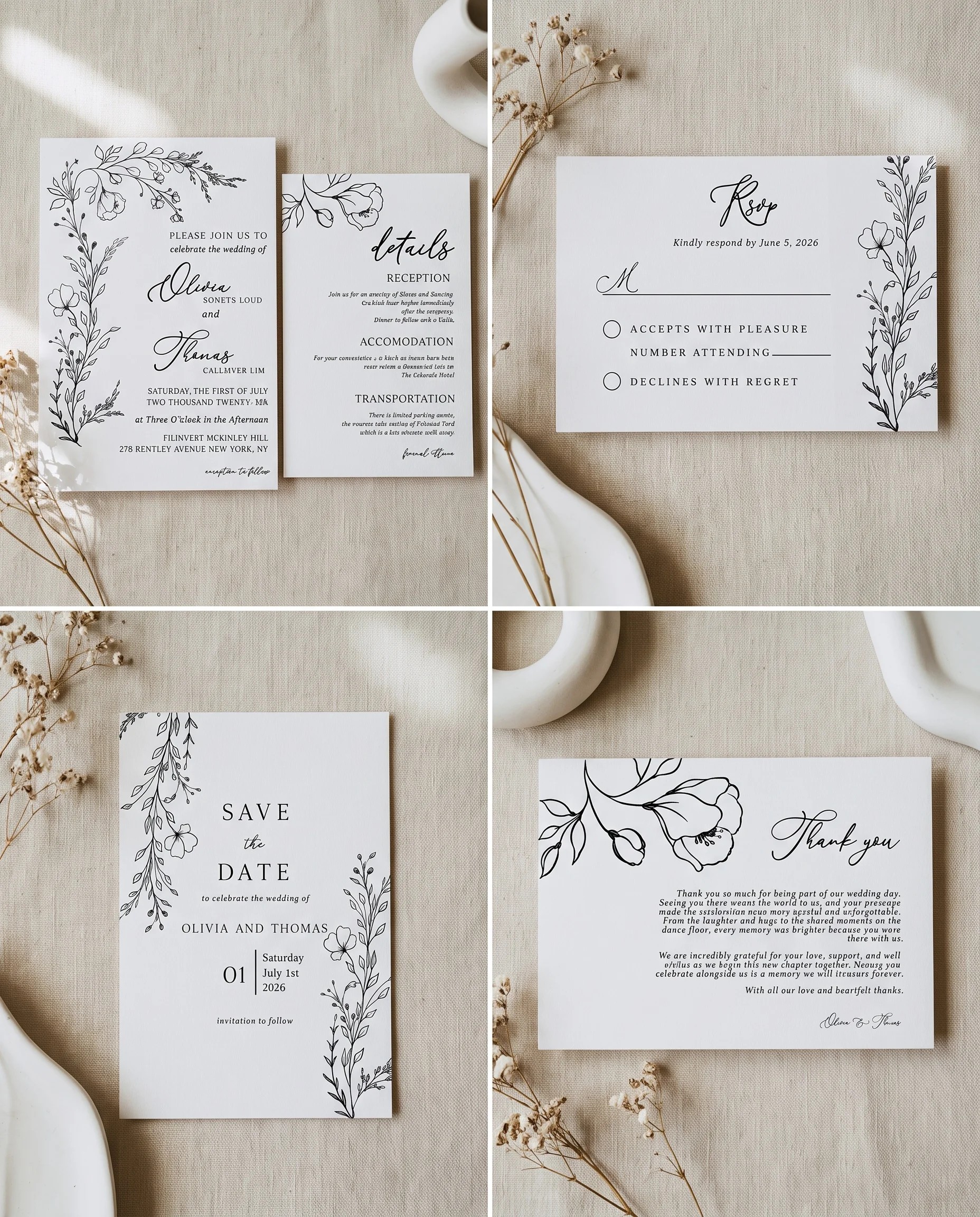 Meadow Sprig — Invitation Set