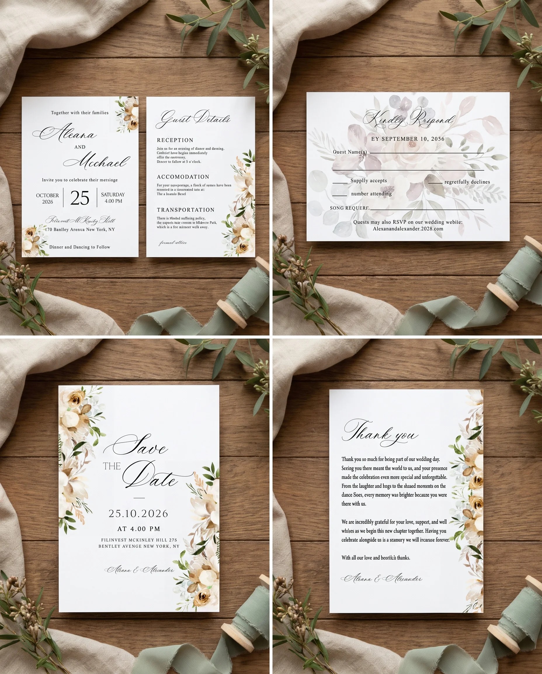 Meadow Veil — Invitation Set