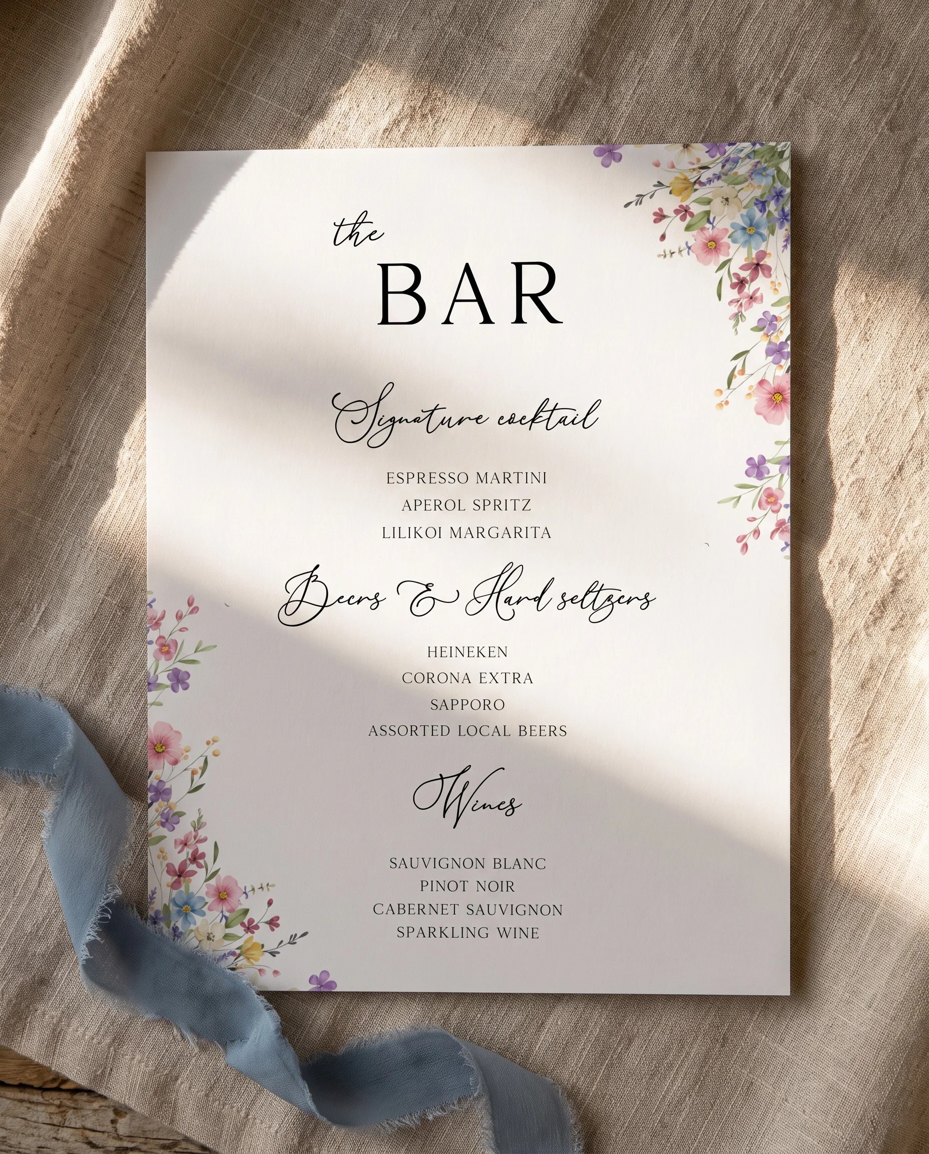 Meadowlark — Bar Menu