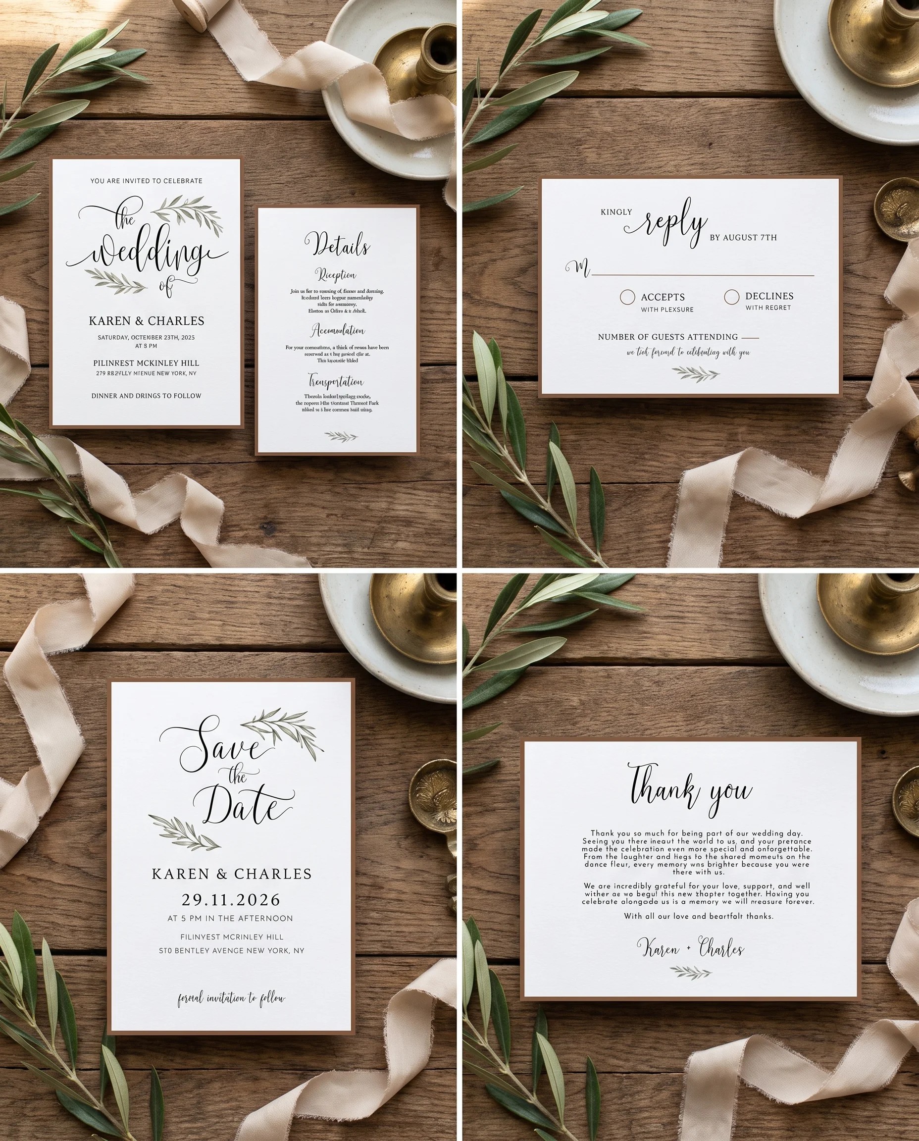 Olive Arc — Invitation Set