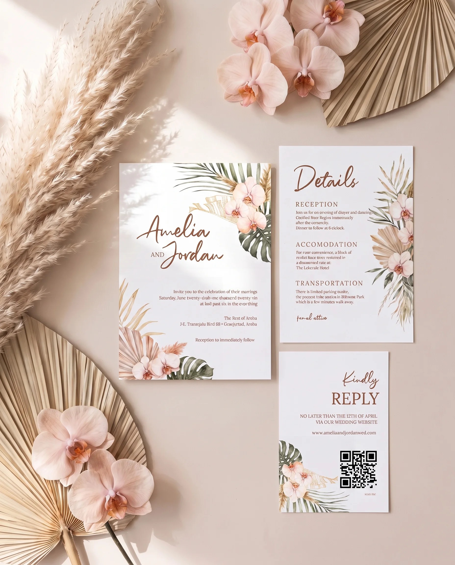 Palm Orchid — Invitation Suite