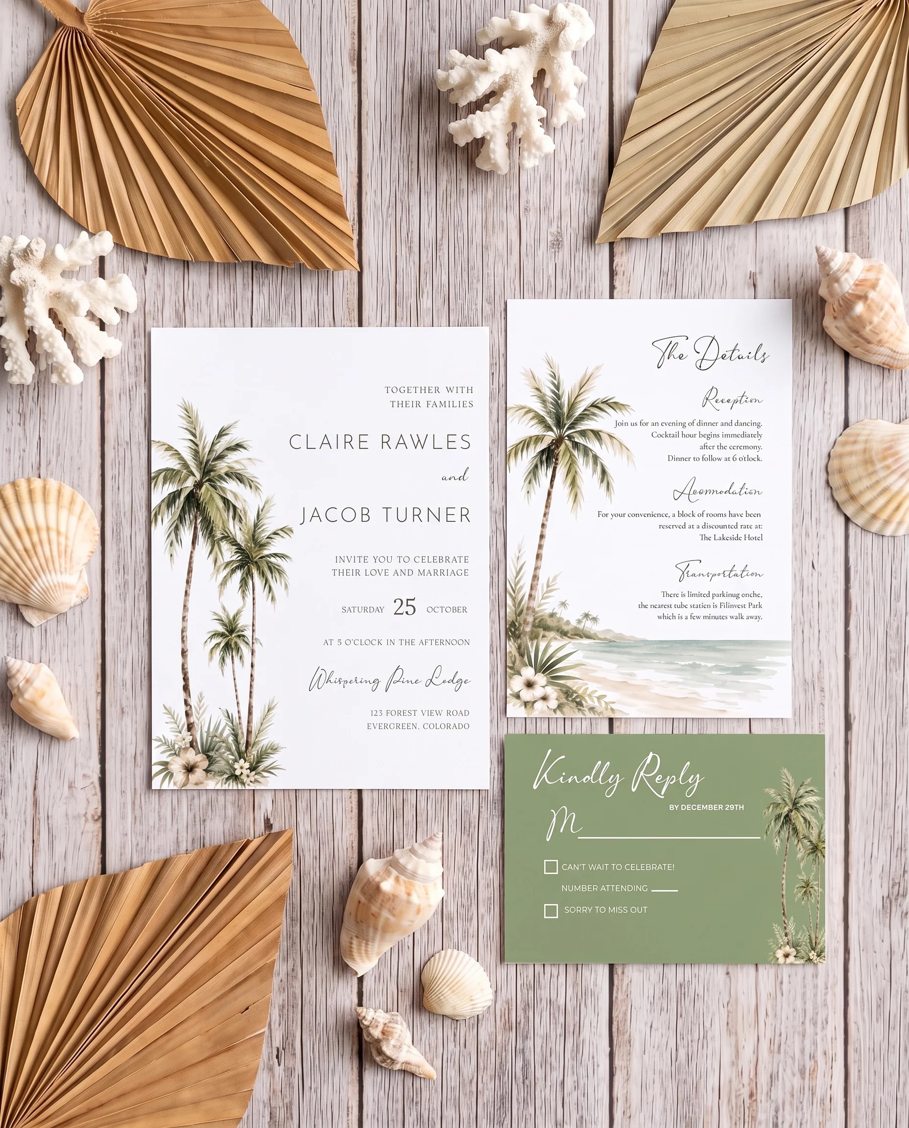 Palmetto Shore — Invitation Suite