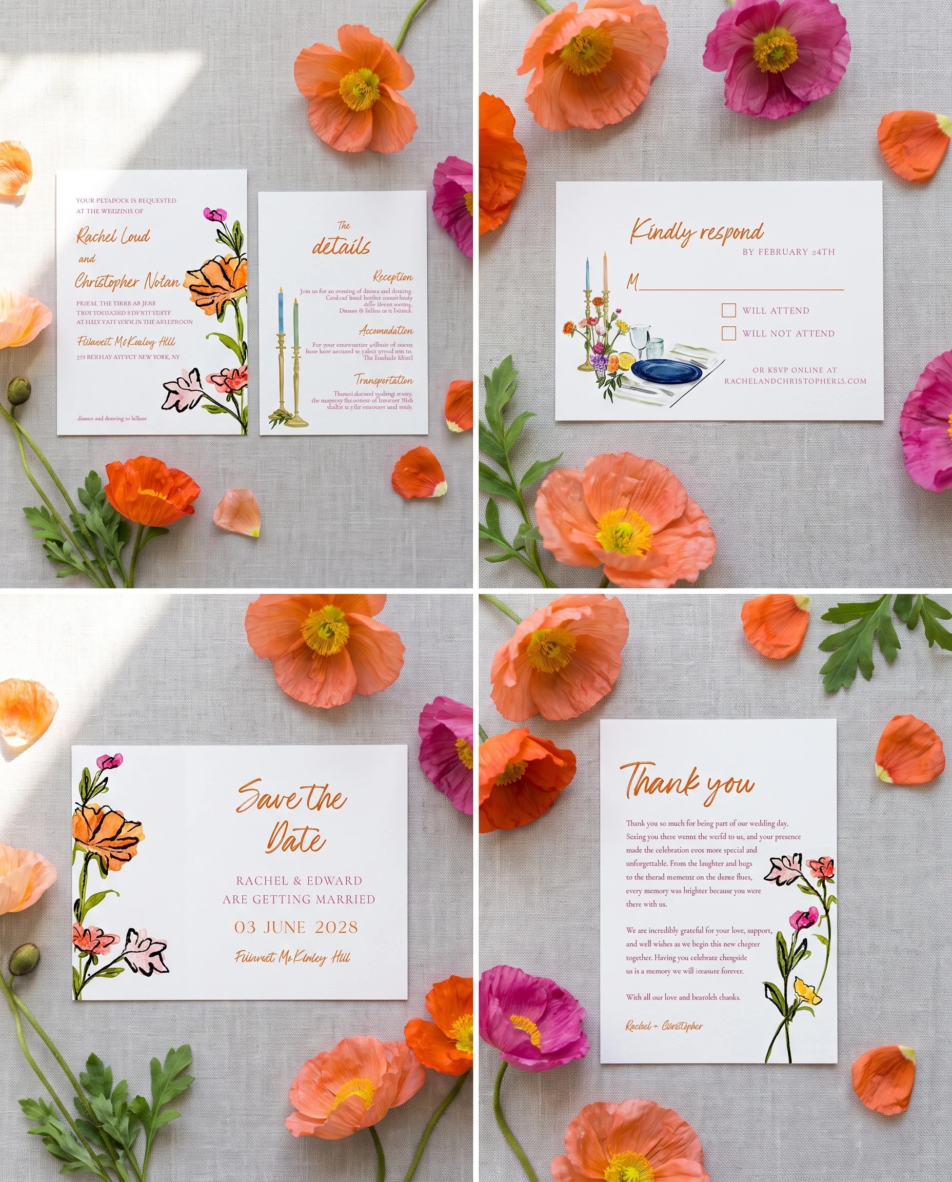 Poppy Court — Invitation Set