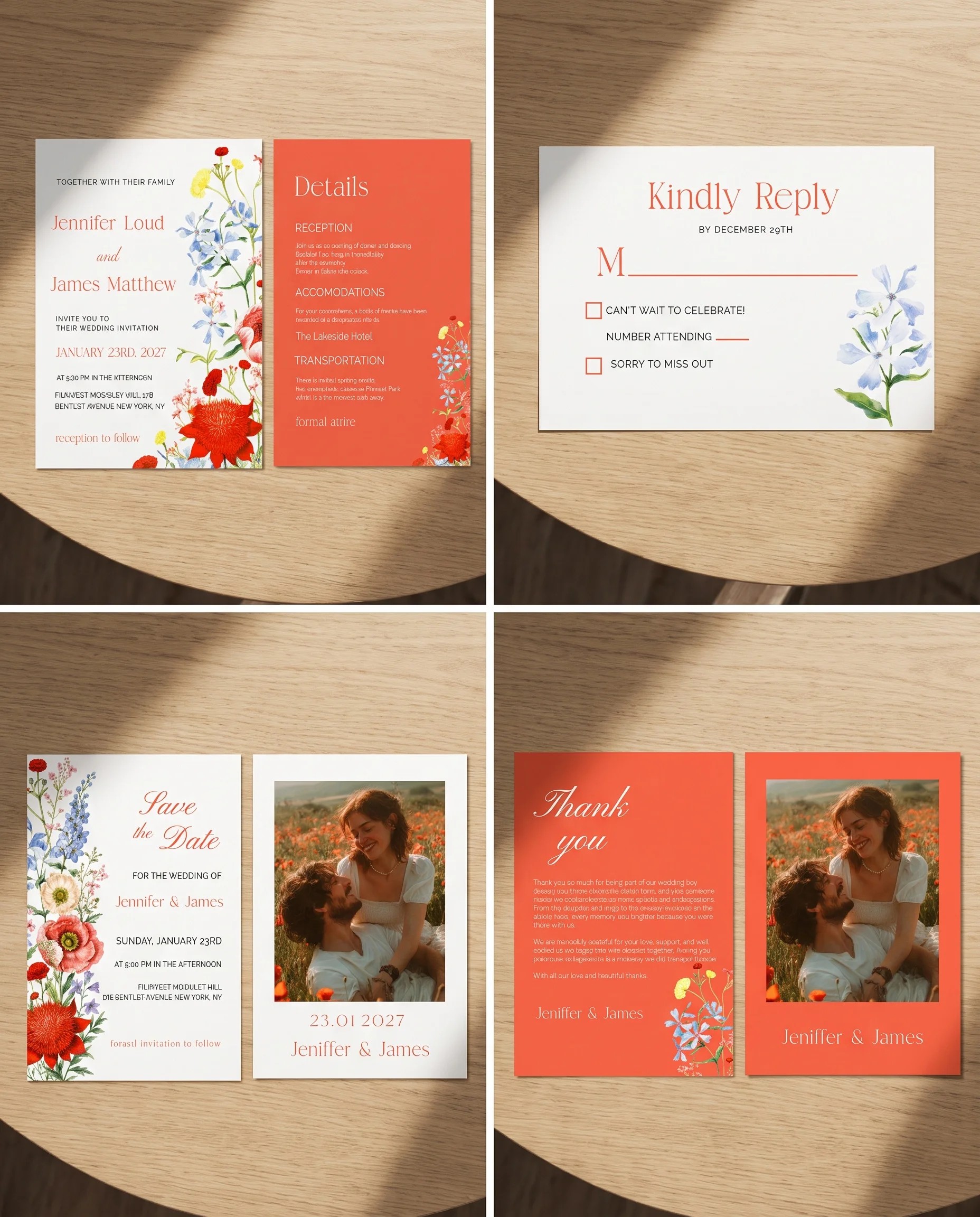 Poppy Meridian — Invitation Set