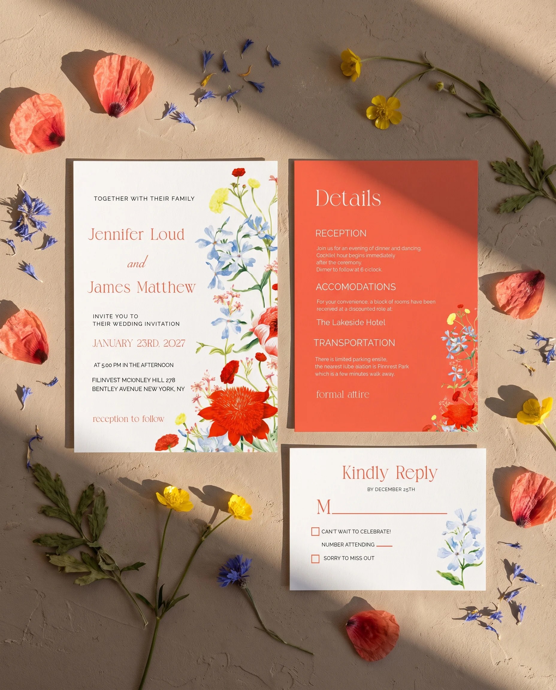 Poppy Meridian — Invitation Suite