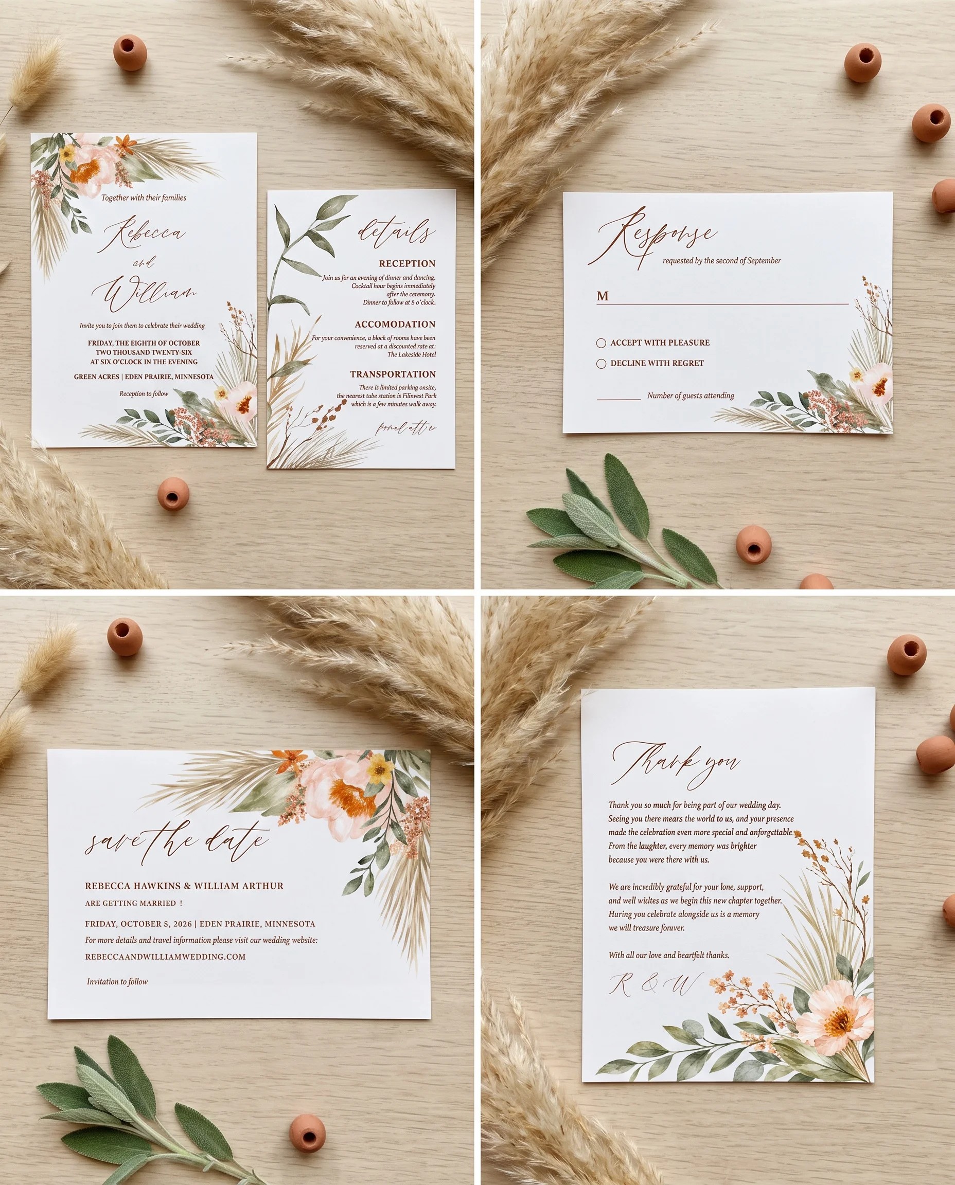 Prairie Fern — Invitation Set