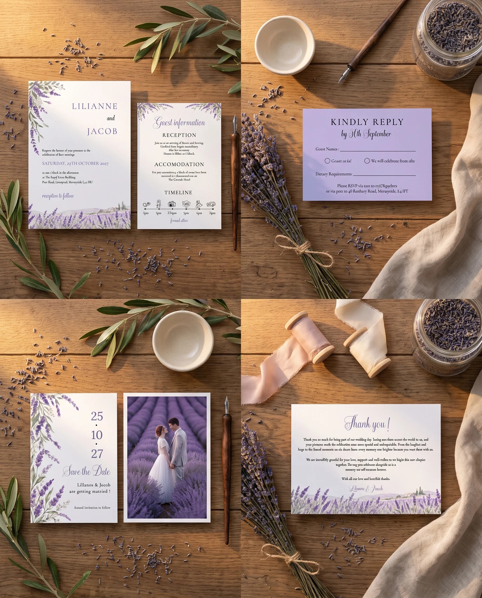 Provence Fields — Invitation Set