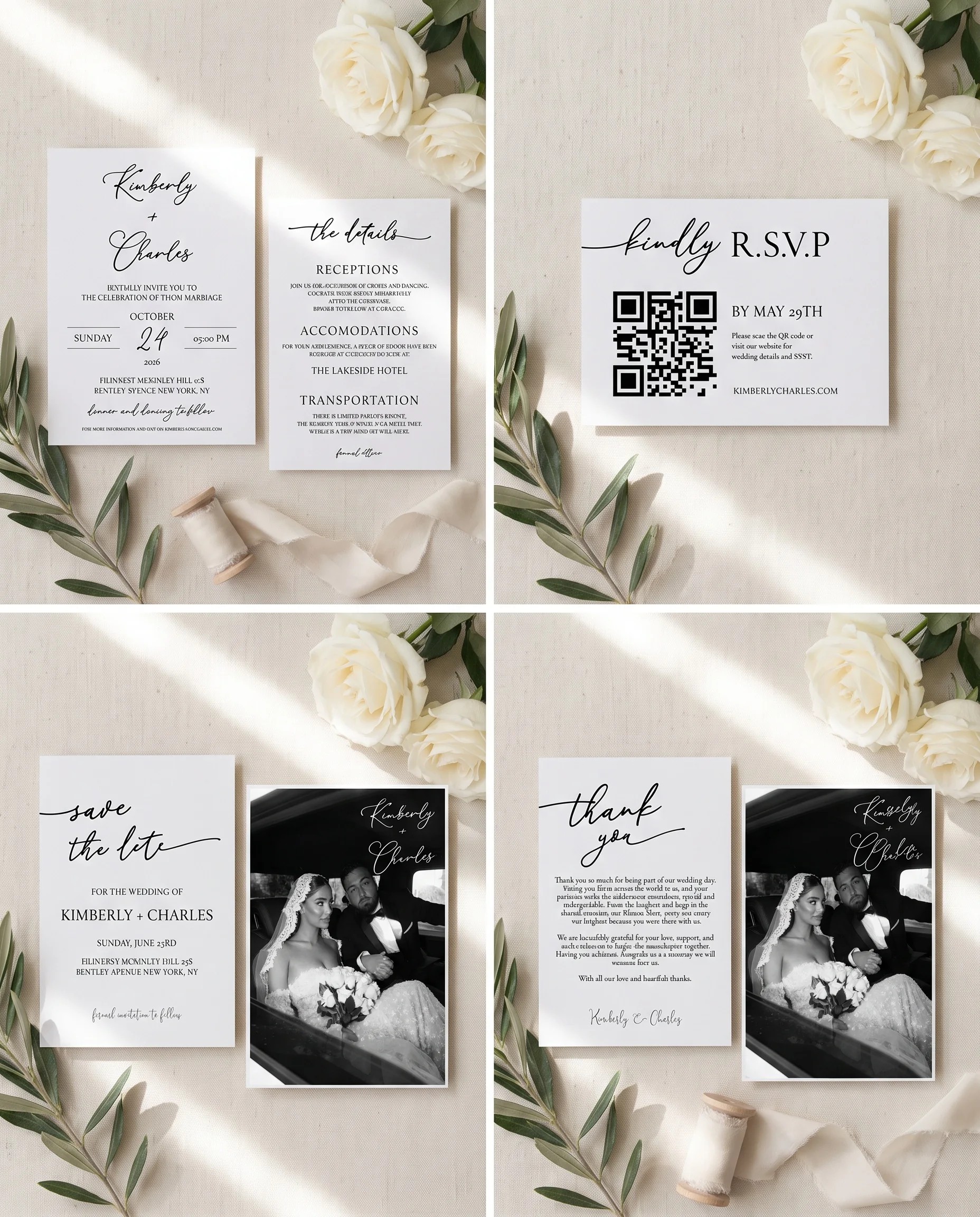 Quiet Line — Invitation Set