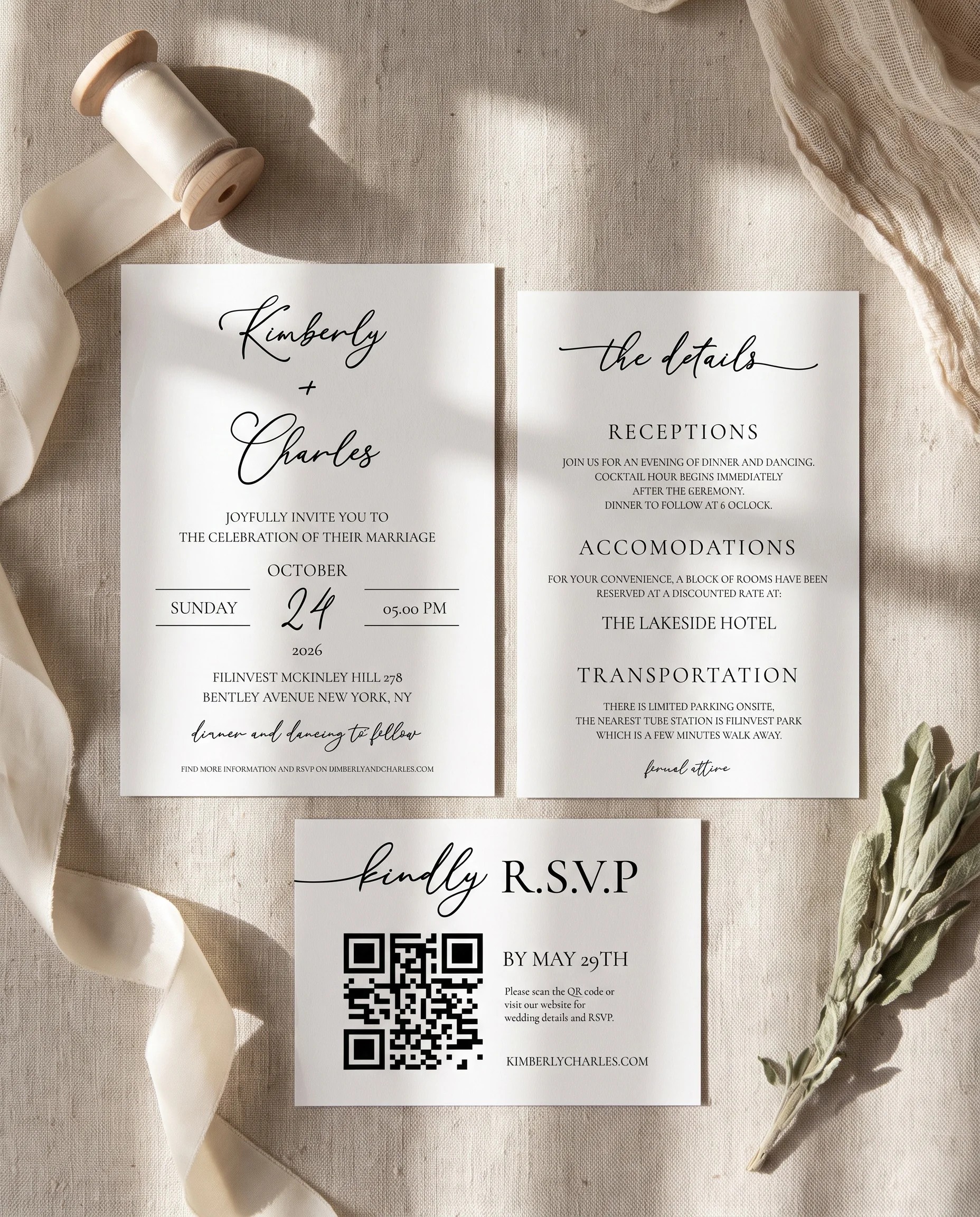 Quiet Line — Invitation Suite