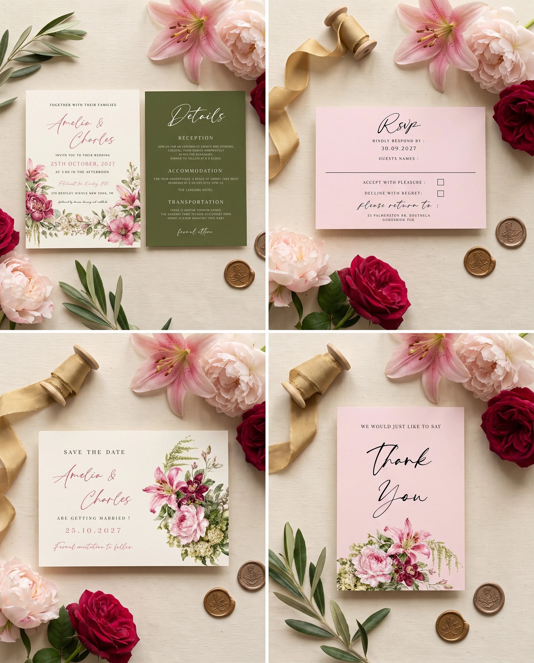 Rosevale — Invitation Set