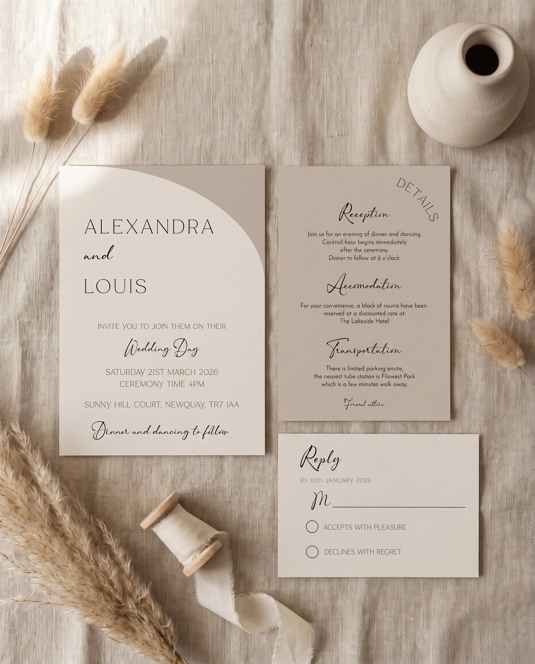 Tassel Arc — Invitation Suite