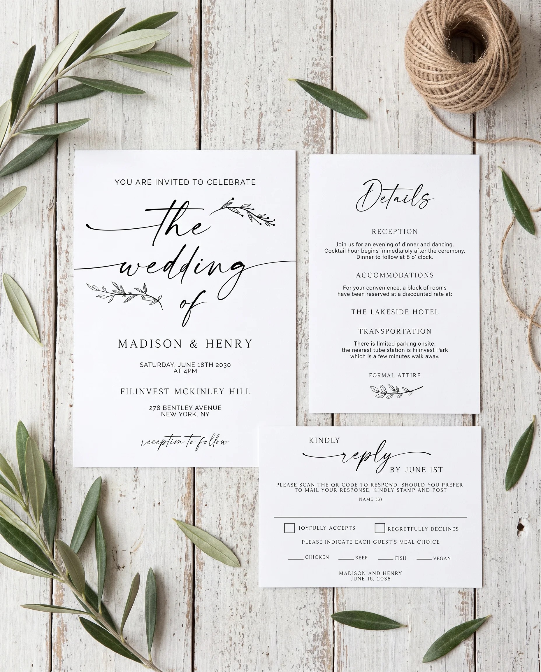 Willow Script — Invitation Suite